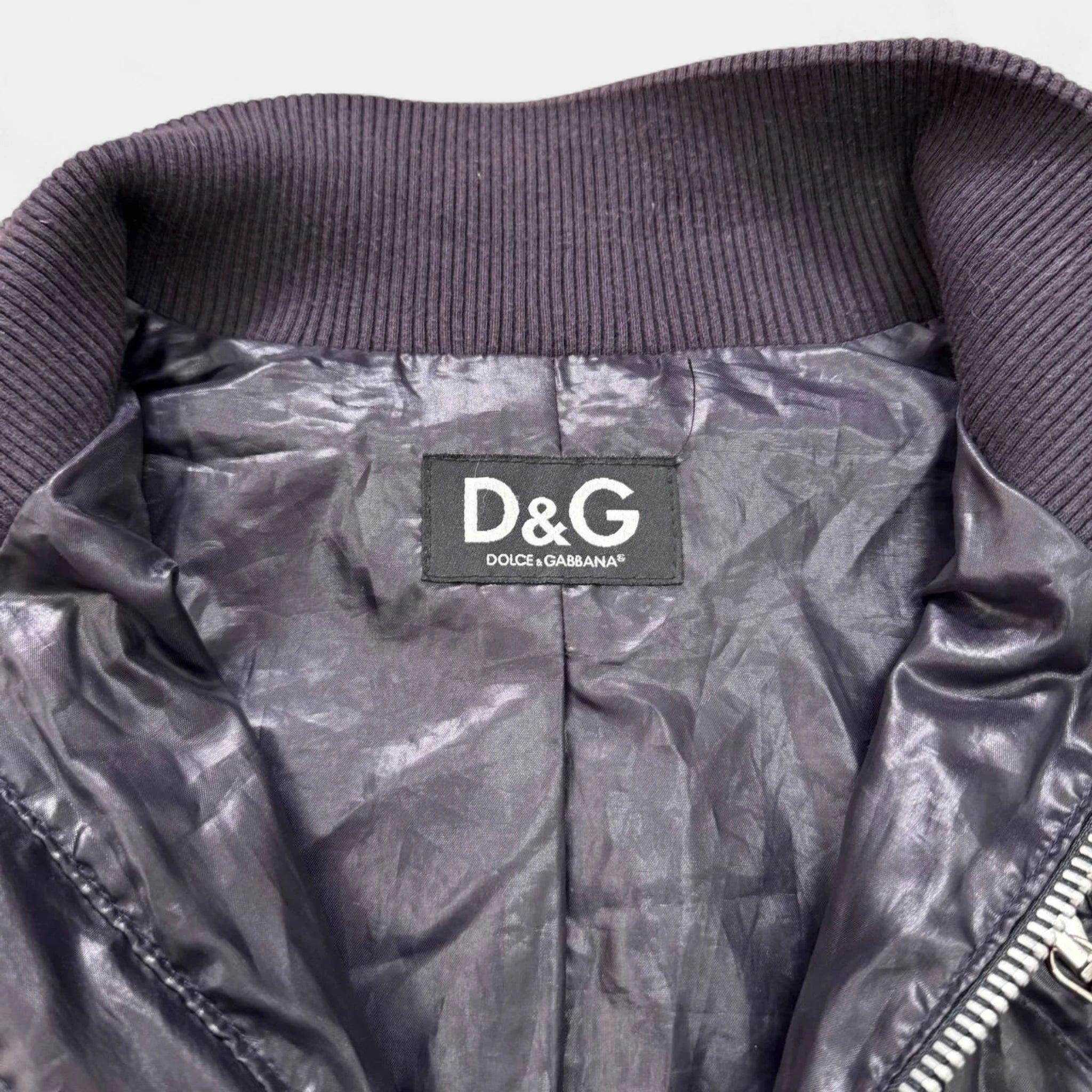 Dolce & Gabbana Purple Technical Nylon Multi-Pocket Bomber Jacket