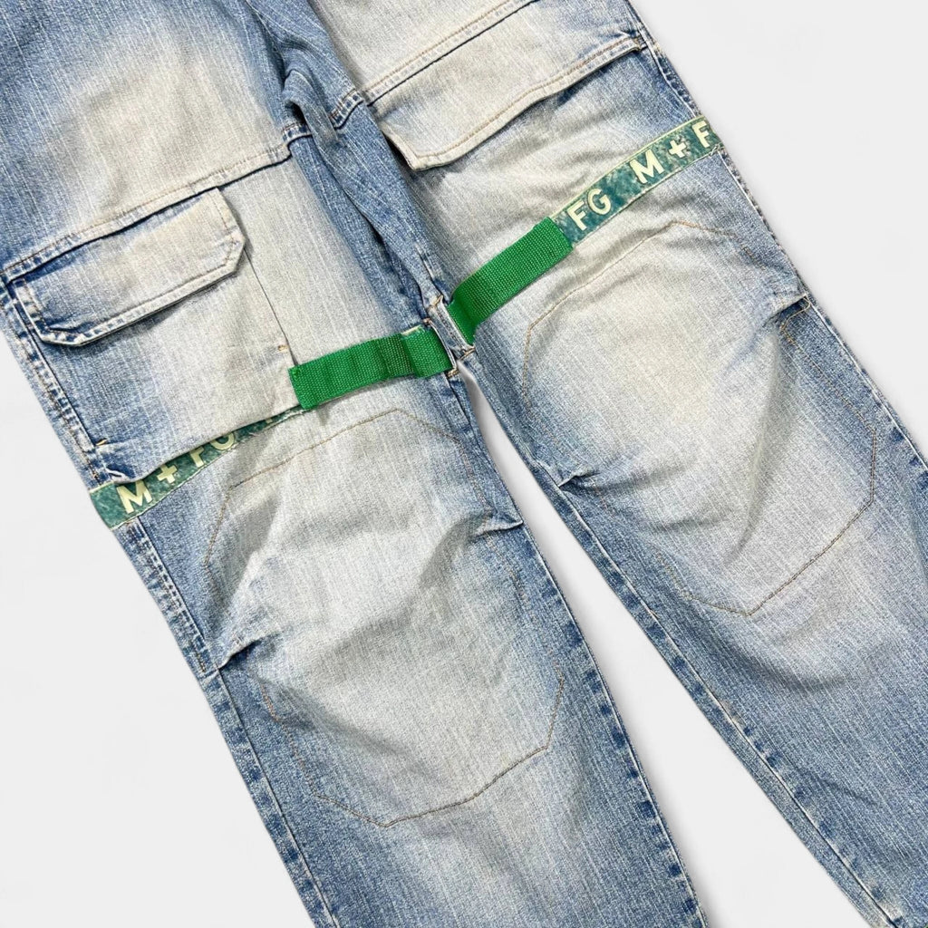 Marithé + François Girbaud Classic Light Blue Cargo Denim Pants