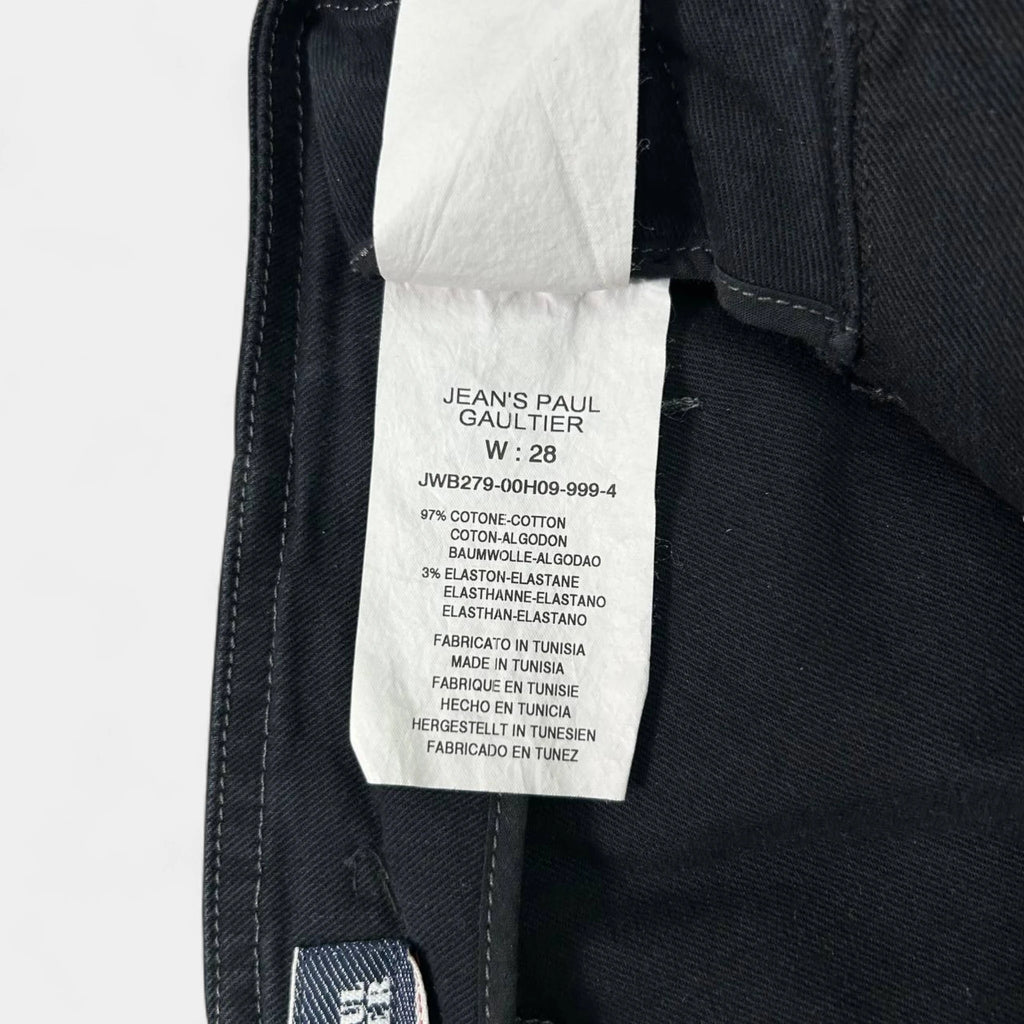 Jean Paul Gaultier Black Biker Double Zipper Flared Pants