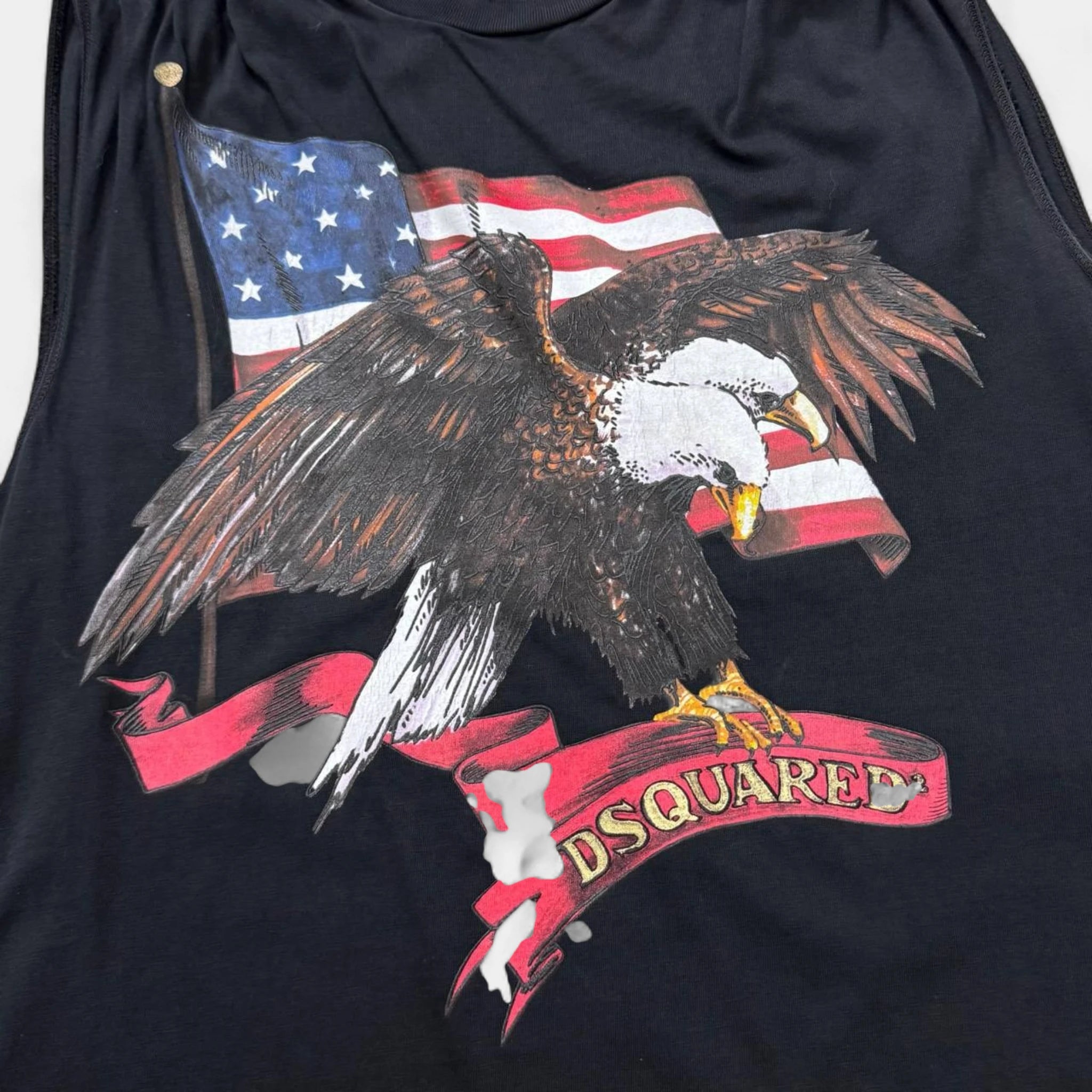 Dsquared2 American Eagle Sleeveless Studded T-Shirt