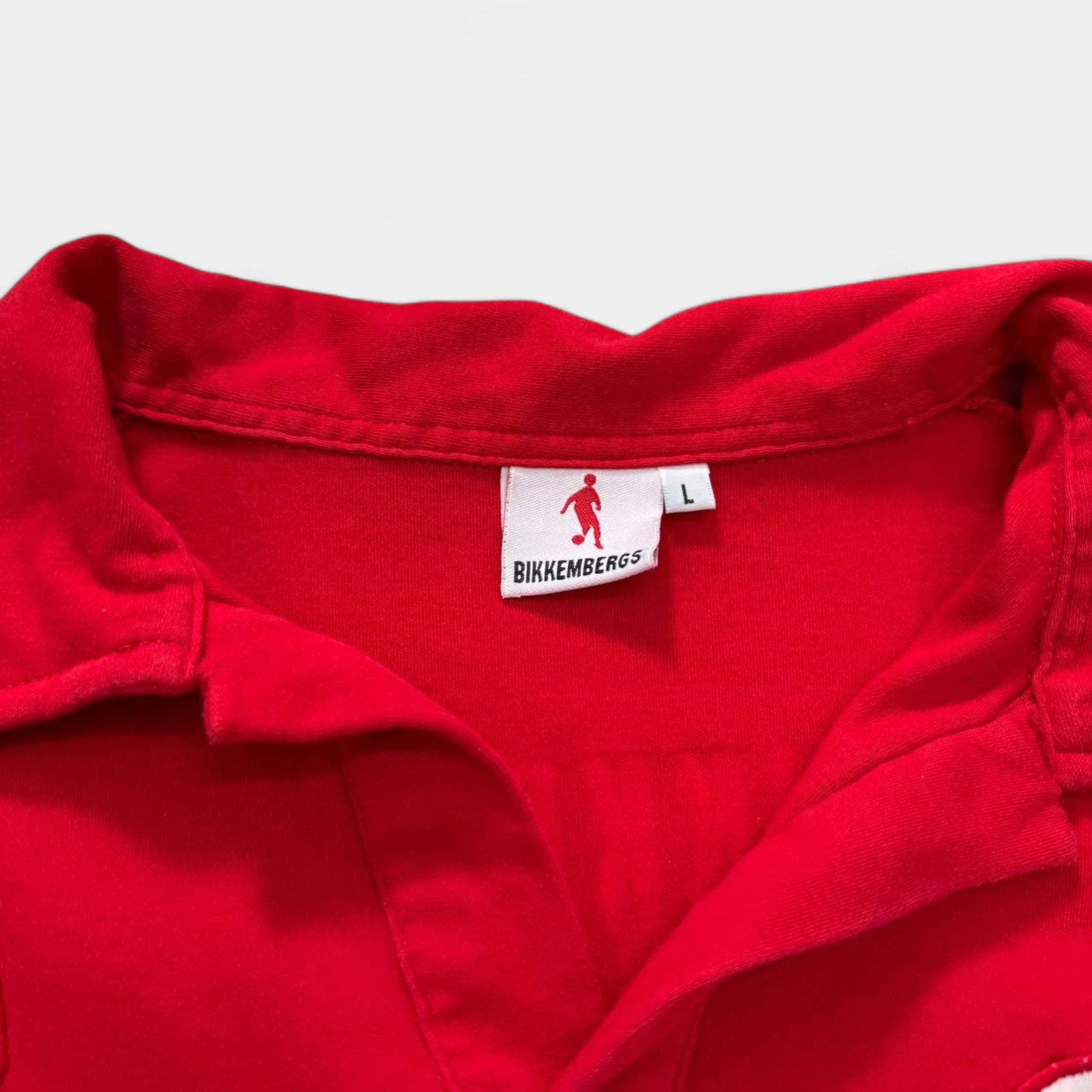 Dirk Bikkembergs Red Soccer Jersey Style Polo Shirt