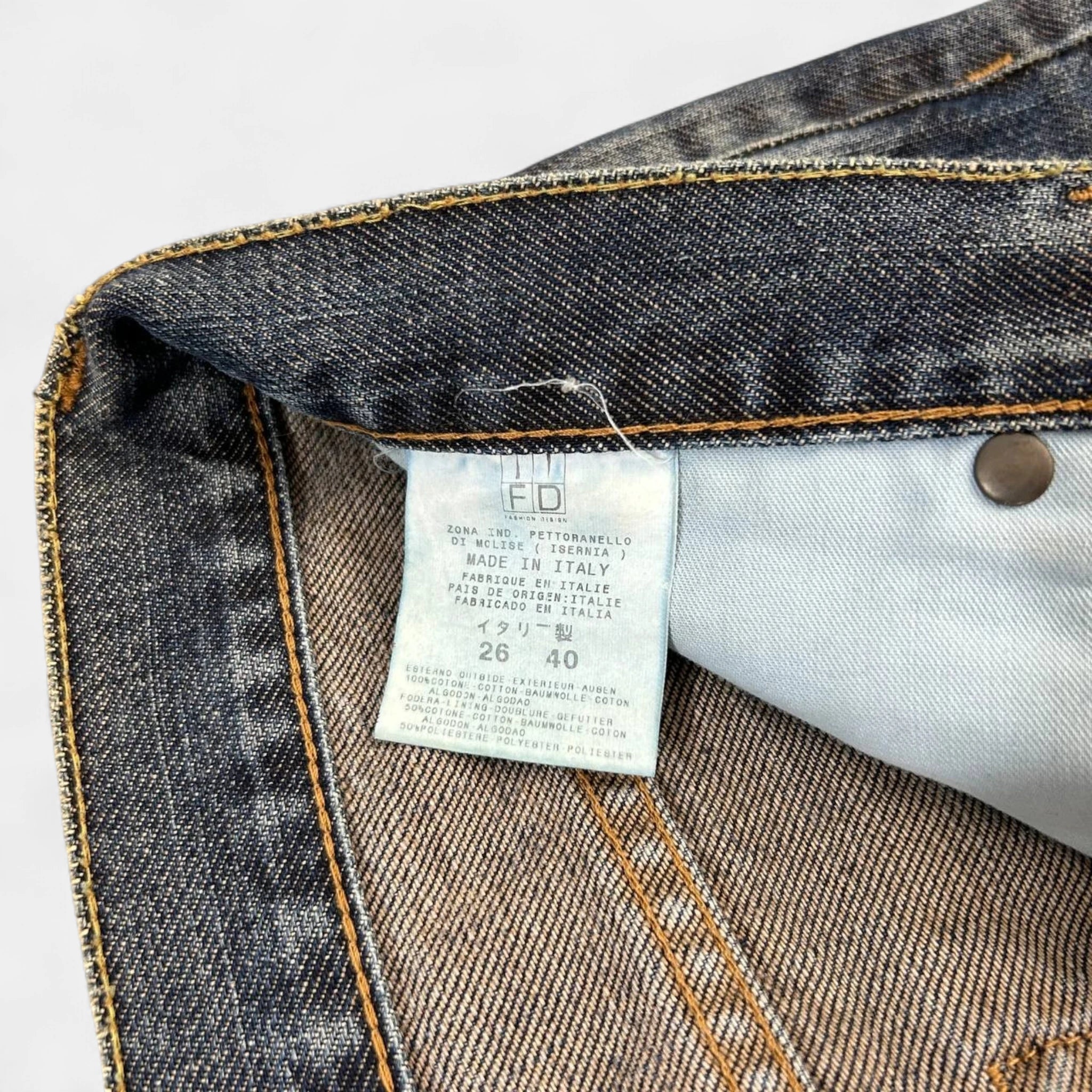 Cavalli Snakeskin Pattern Denim Pants