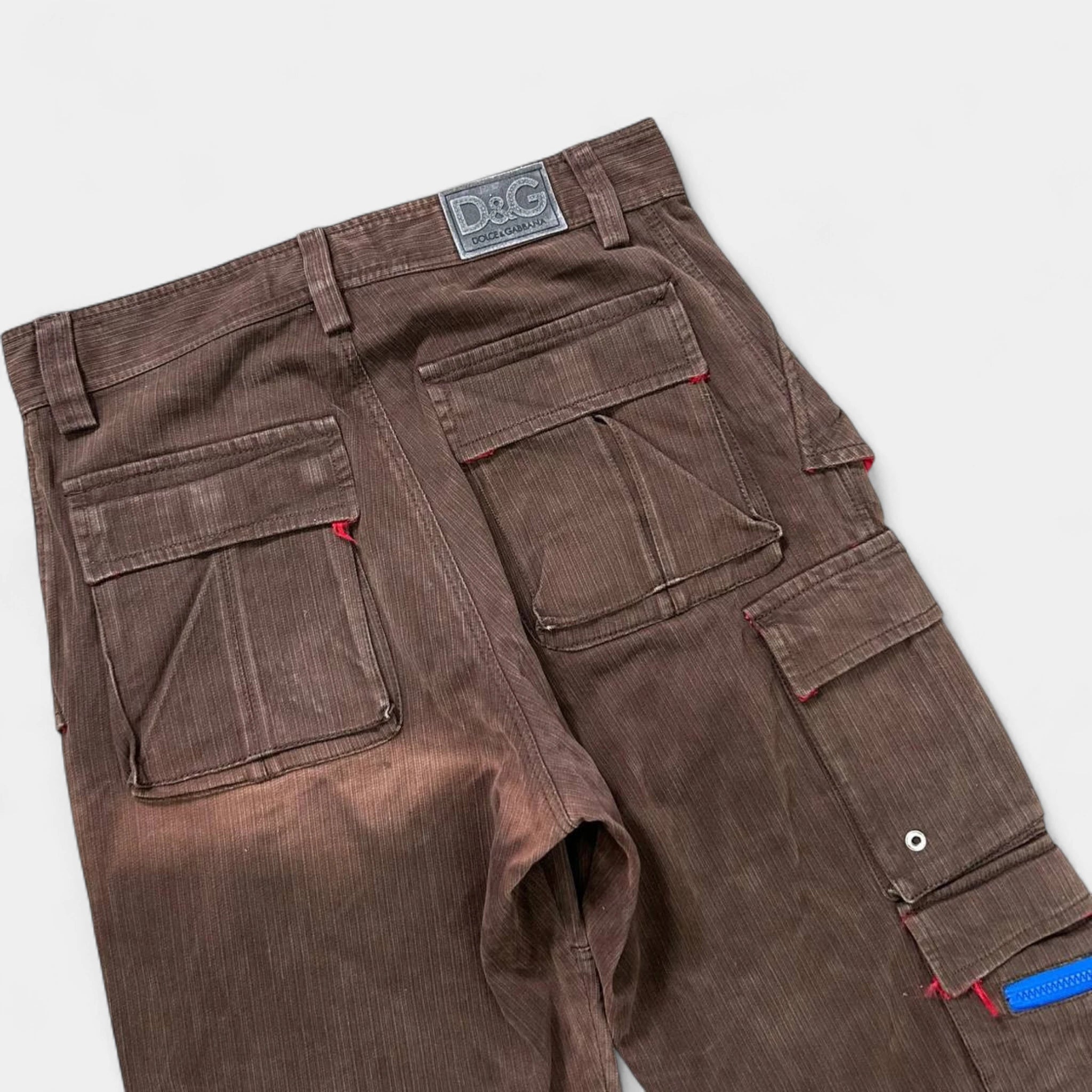 Dolce & Gabbana Corduroy Brown Cargo Pants