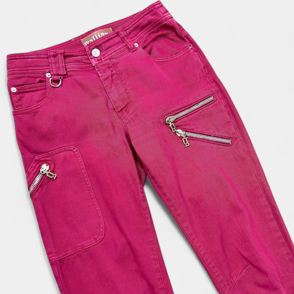 Galliano 2000's Pink Zipper Pants