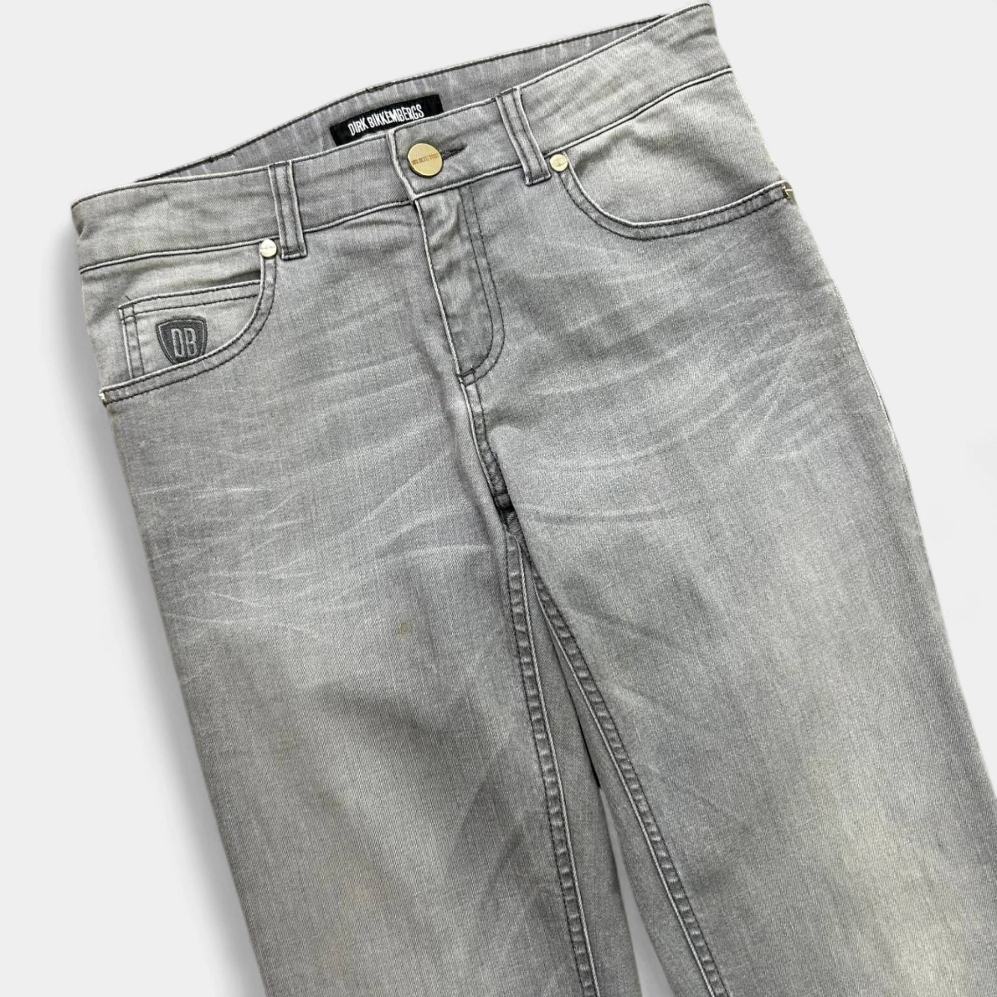 Dirk Bikkembergs Skinny Straight Grey Denim Pants