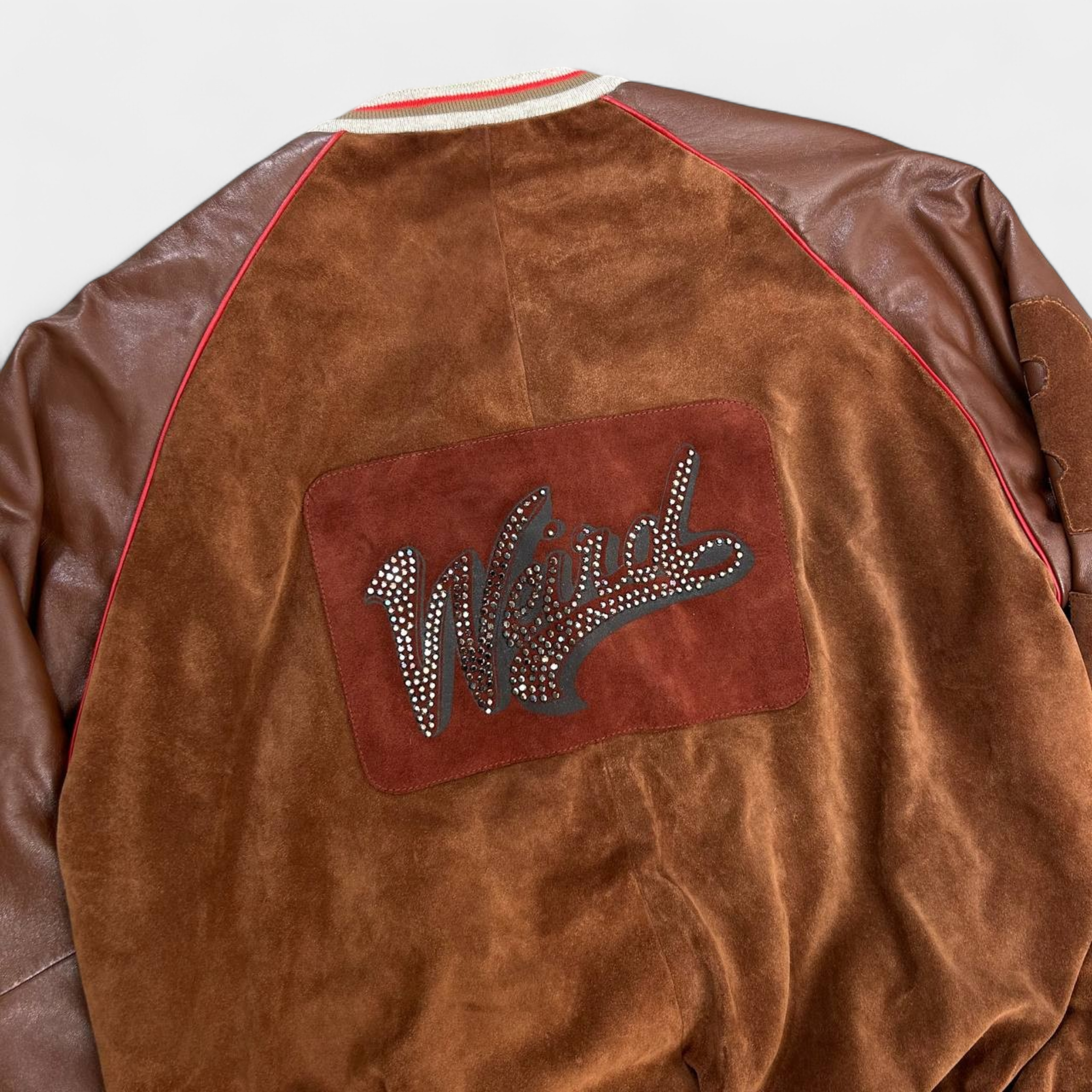 Dolce & Gabbana Leather Suede Brown Varsity Jacket