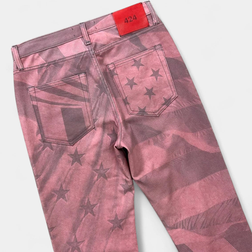 424 FW15 "Americanism" Stars and Stripes Denim Pants