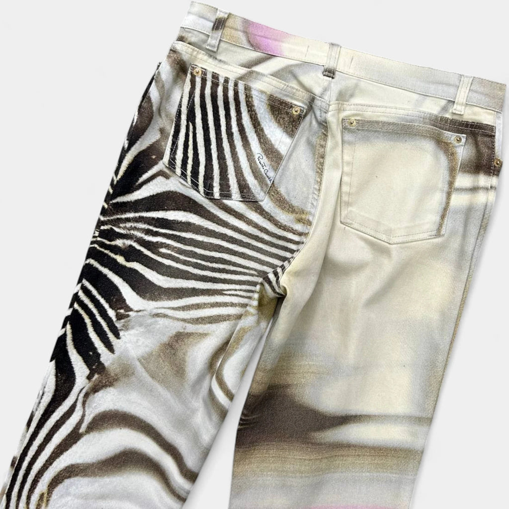 Roberto Cavalli 2000s Psychedelic Zebra Print Pants