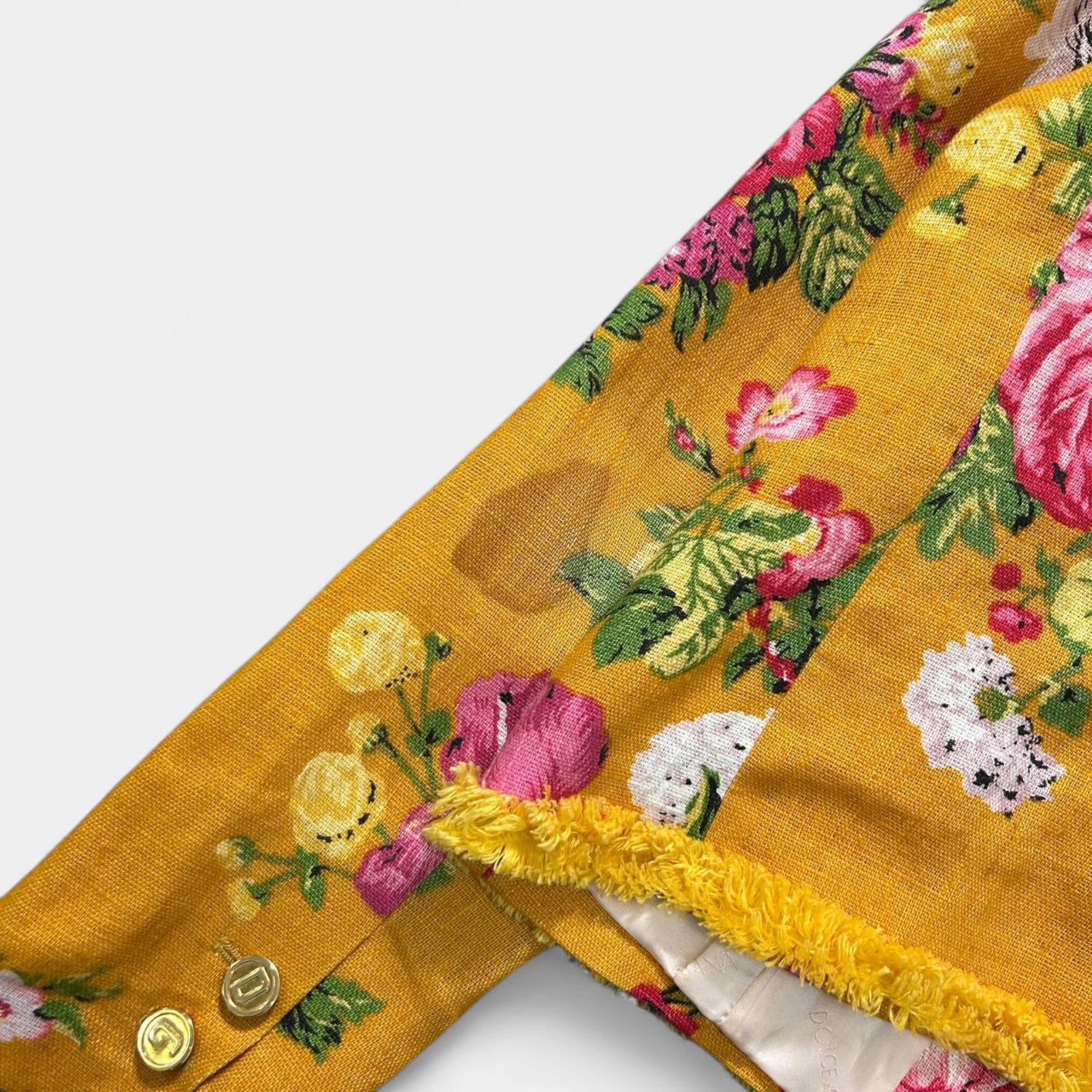 Dolce & Gabbana Floral Yellow Women's Coat