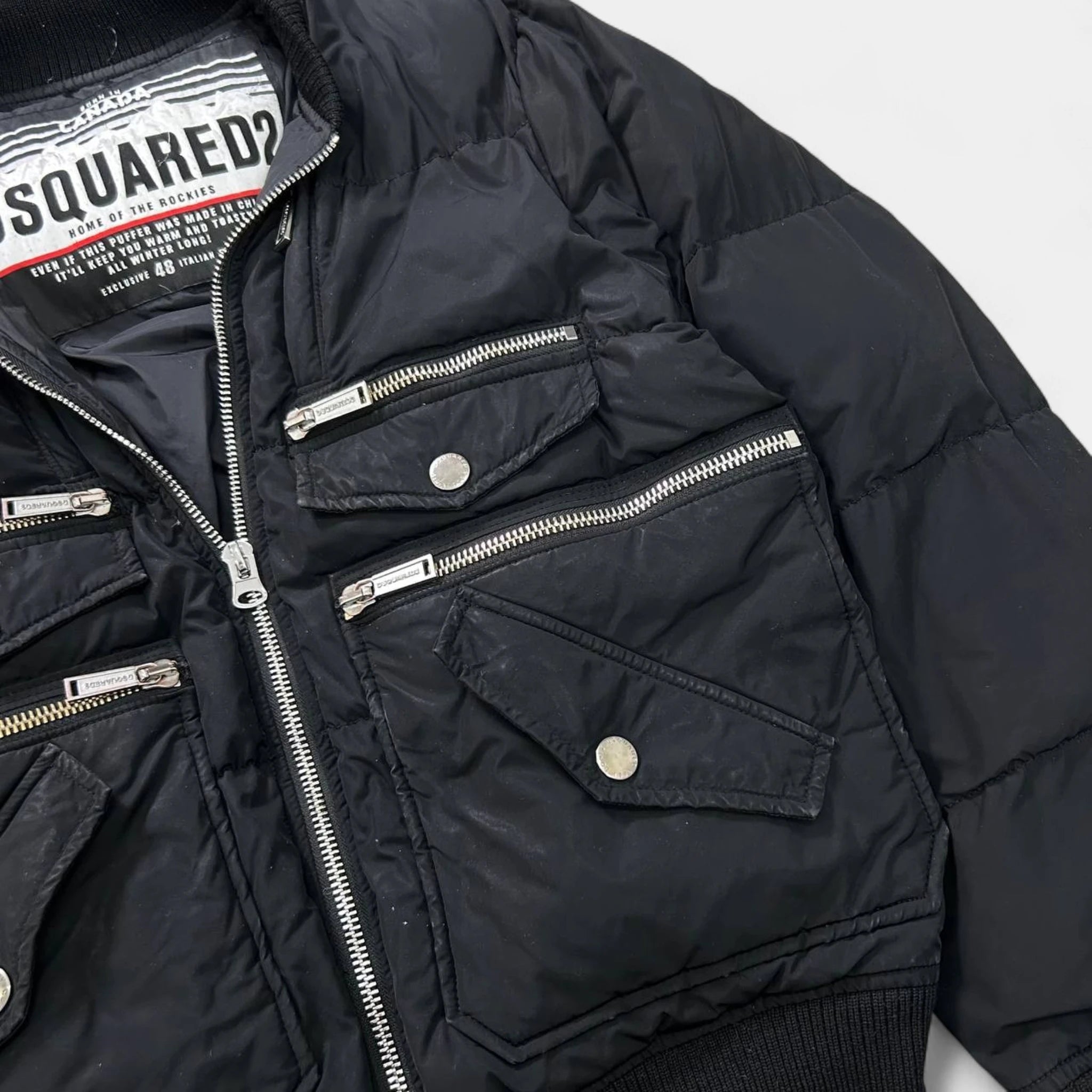 Dsquared2 Multi-Pocket Puffer Bomber Jacket