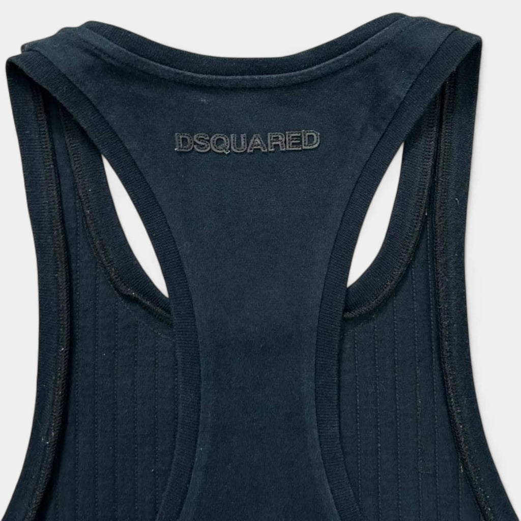 Dsquared2 Black Leather Tanktop