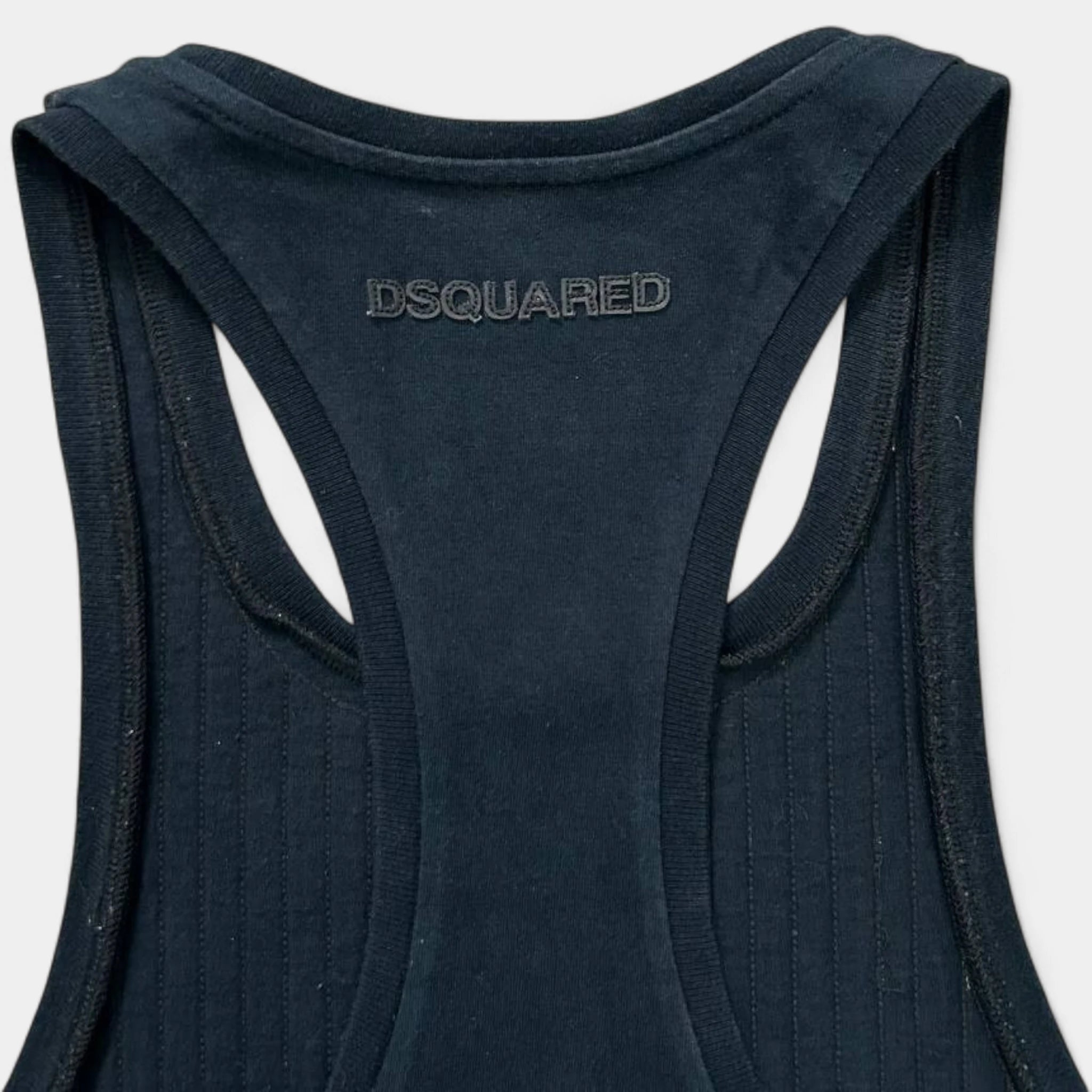 Dsquared2 Black Leather Tanktop