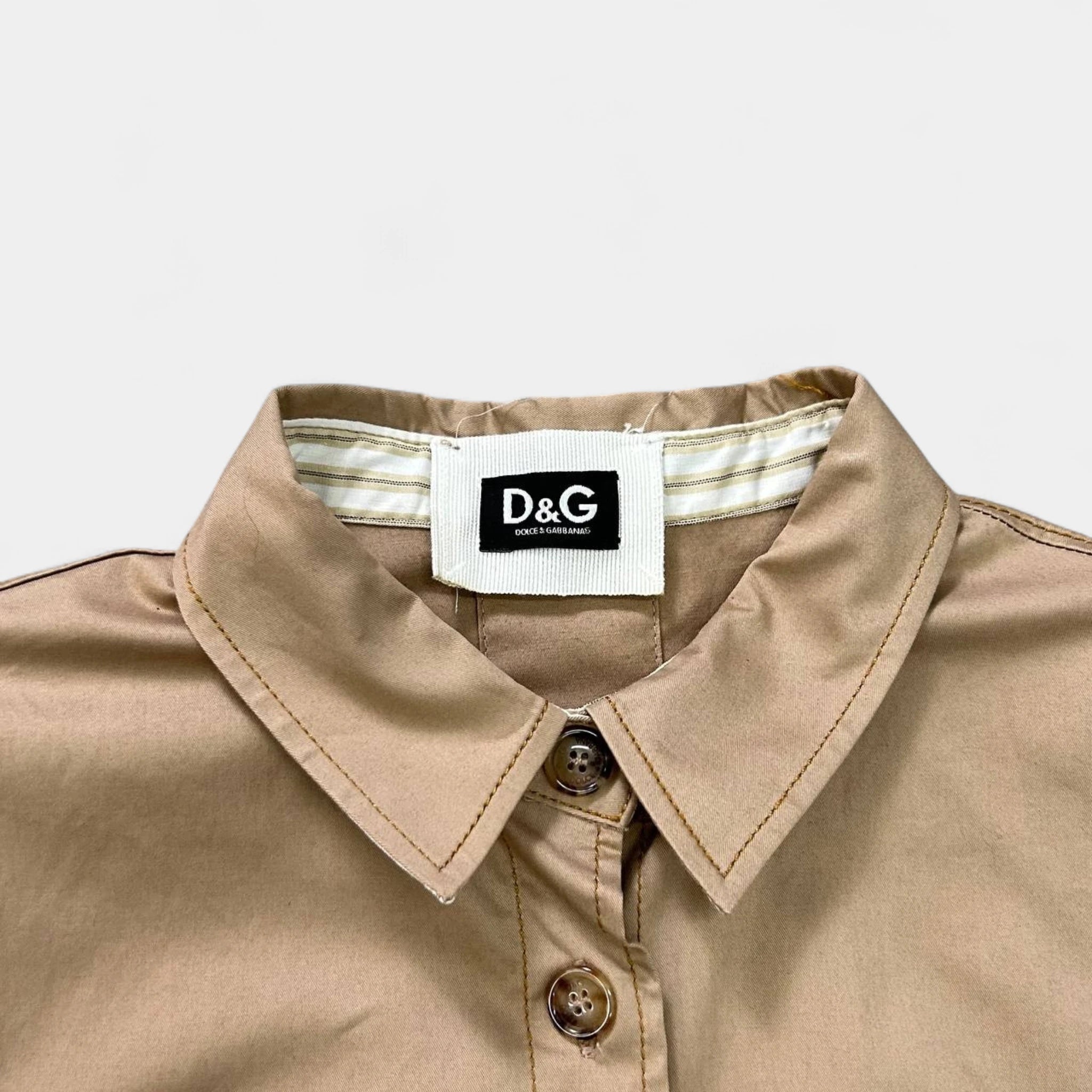 Dolce & Gabbana Sleeveless Cargo Shirt Dress Light Brown
