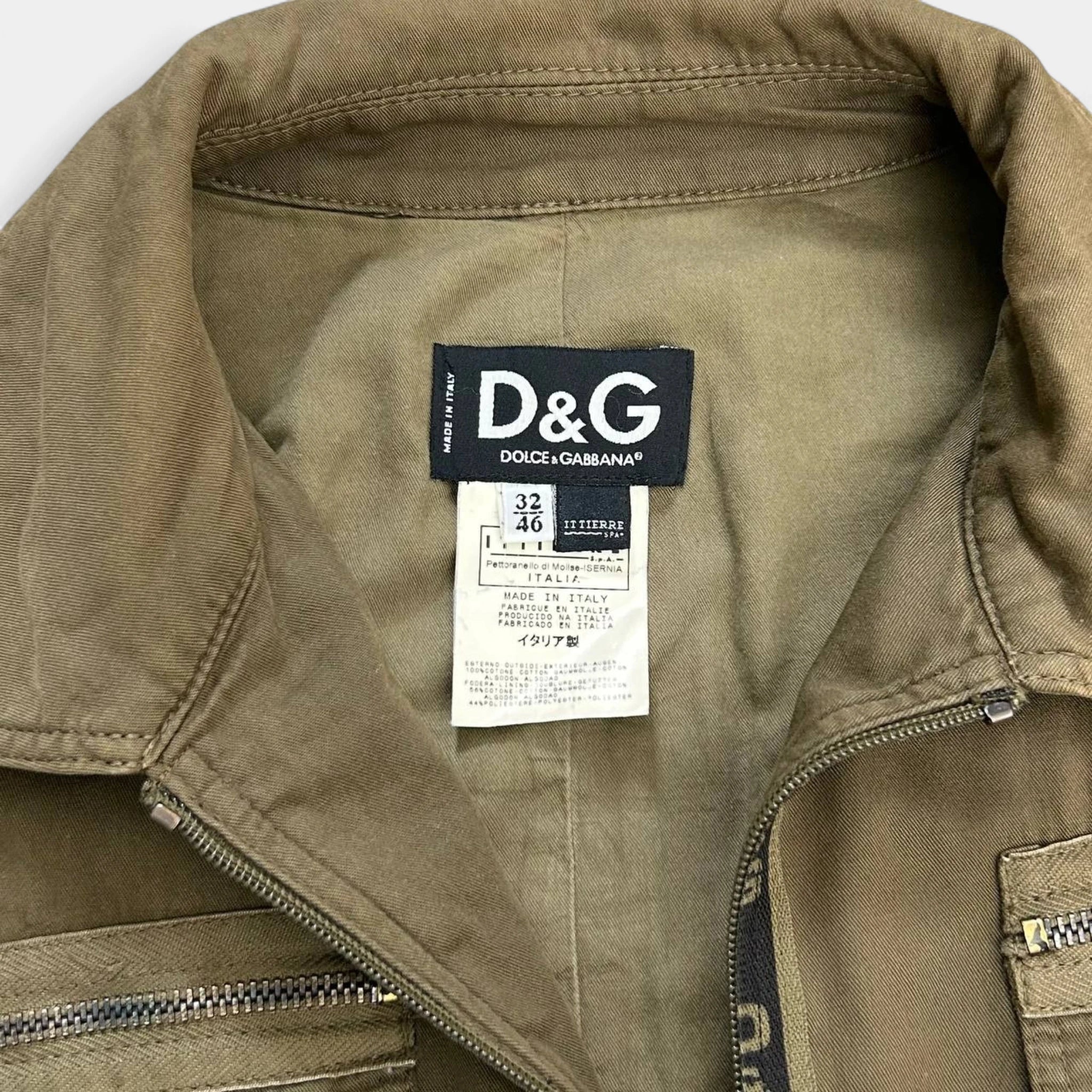 Dolce & Gabbana Army Green Zipper Jacket