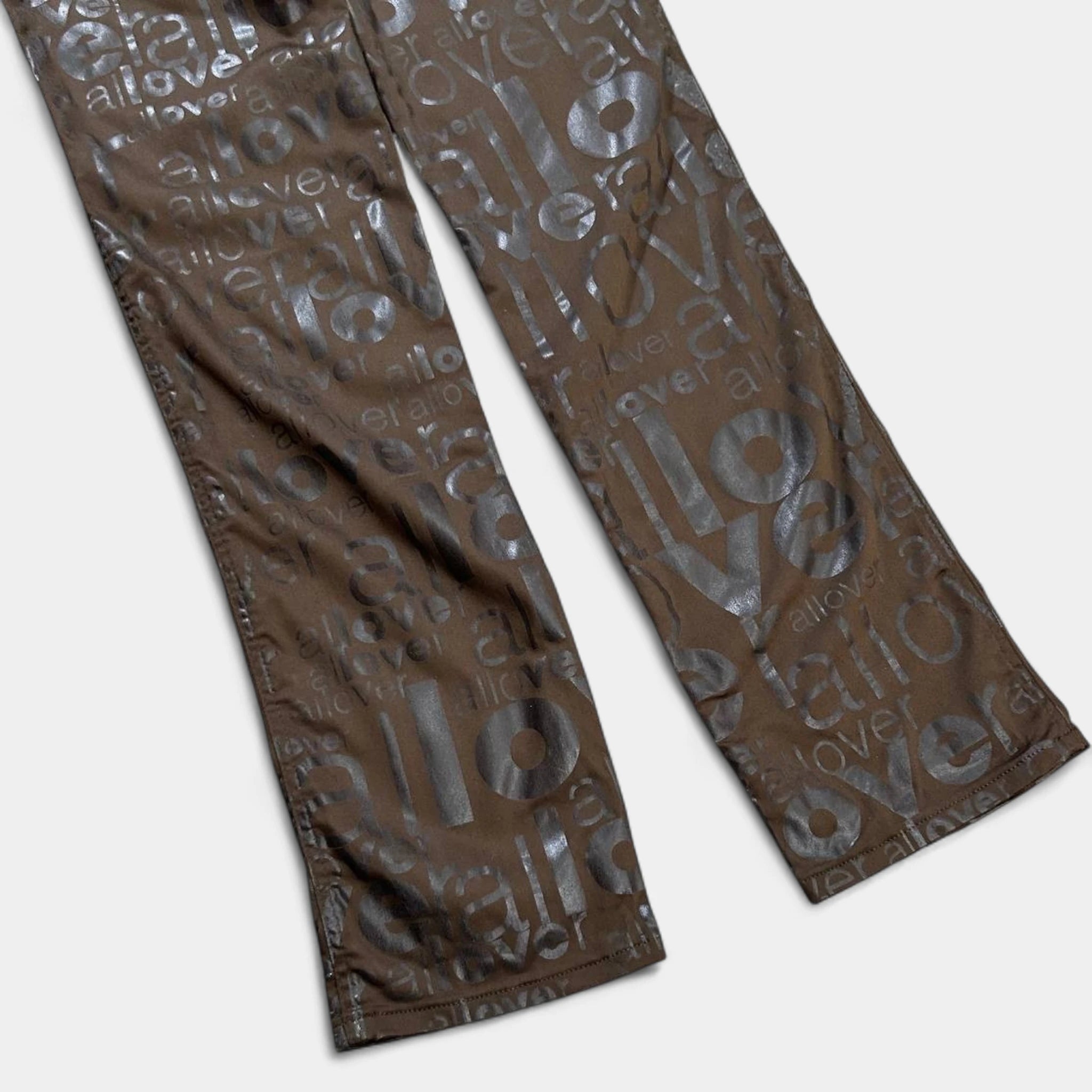 Moschino Brown Letters Print Pants