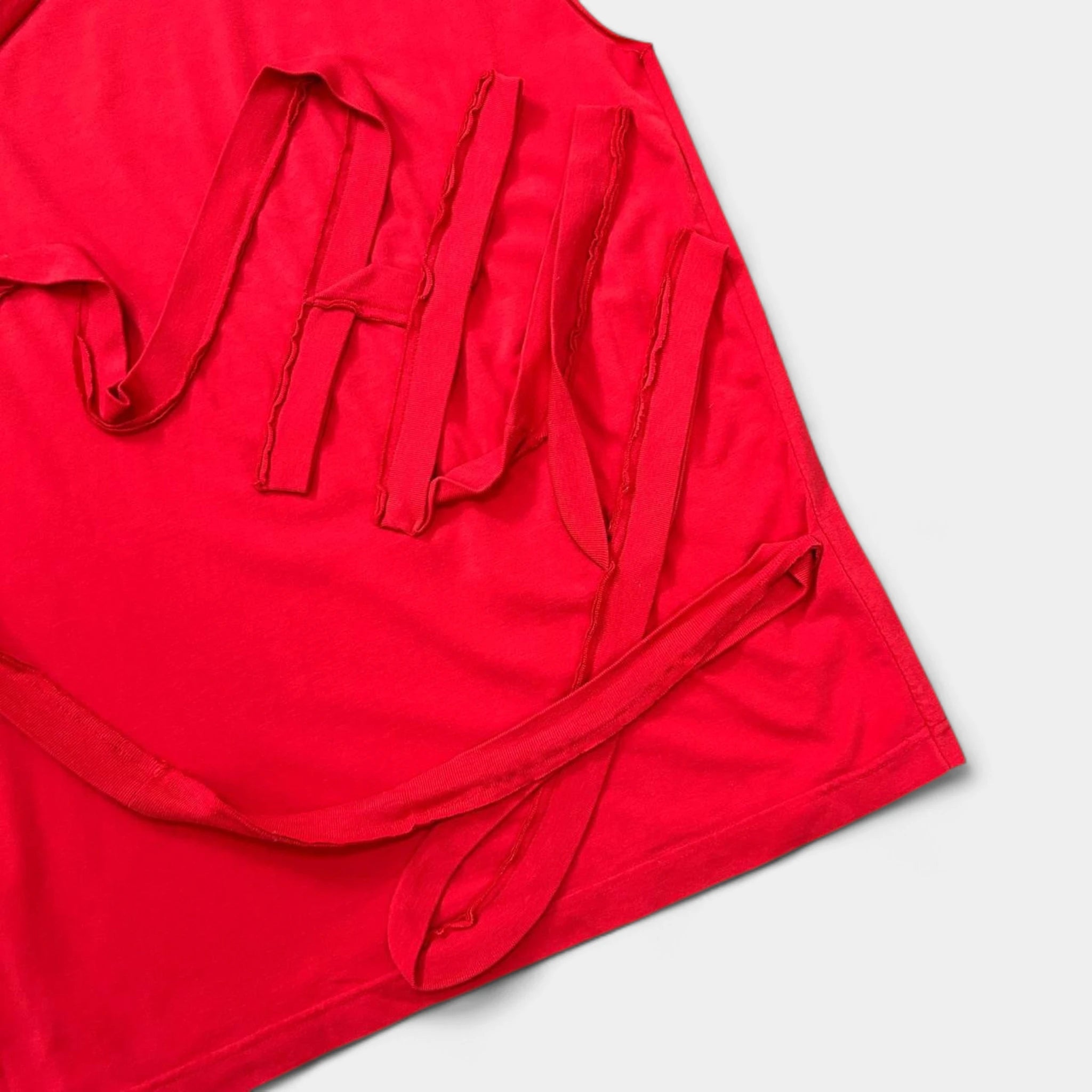 Jean Paul Gaultier Red Deconstructed Sleeveless T-Shirt