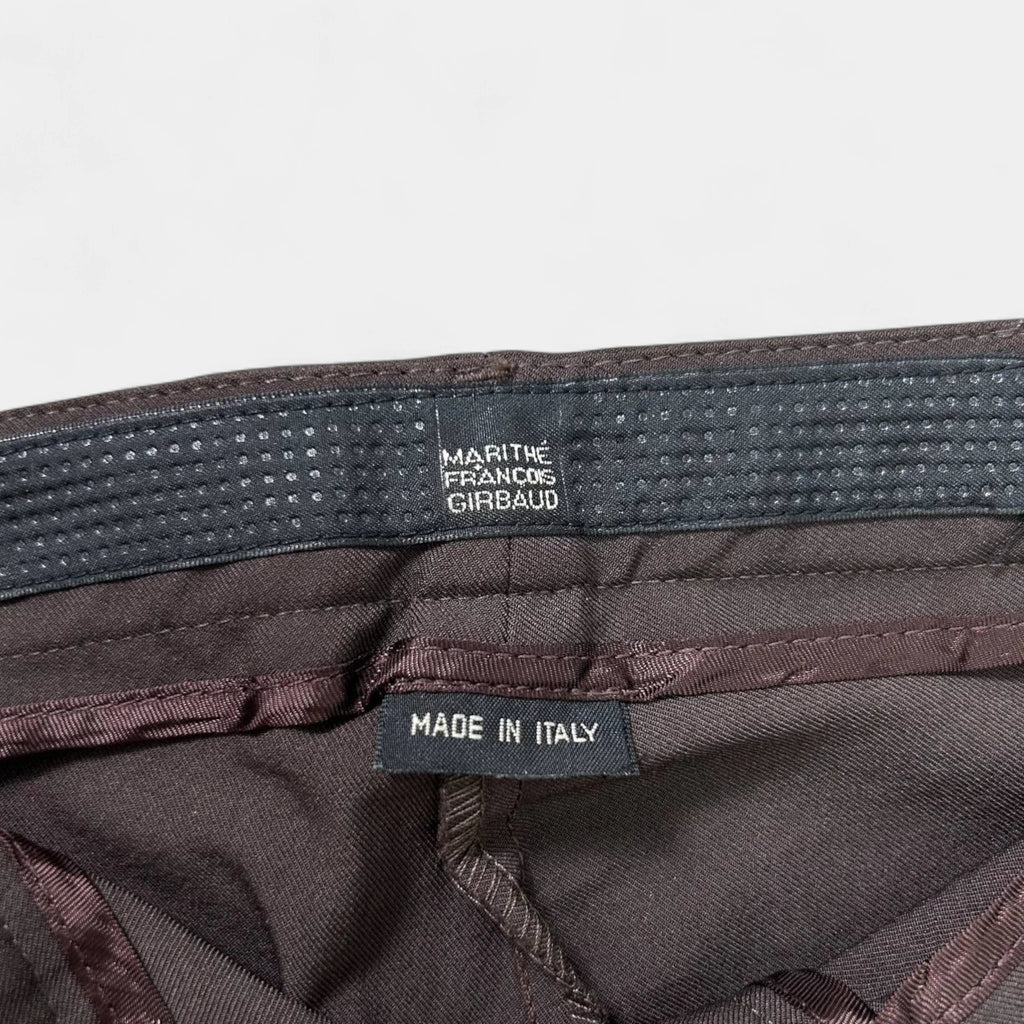 Marithé + François Girbaud Classic Elegant Brown Nylon Pants