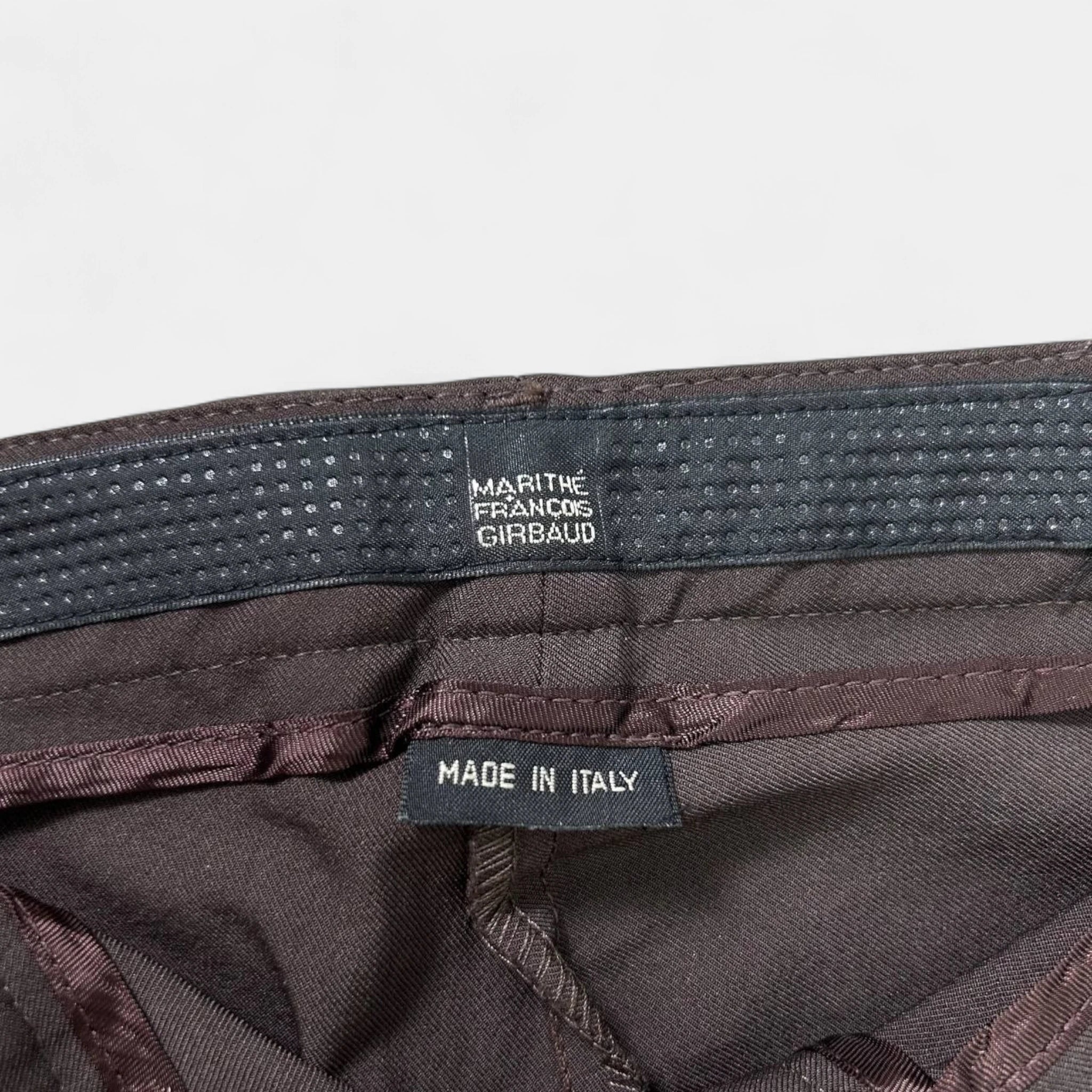 Marithé + François Girbaud Classic Elegant Brown Nylon Pants