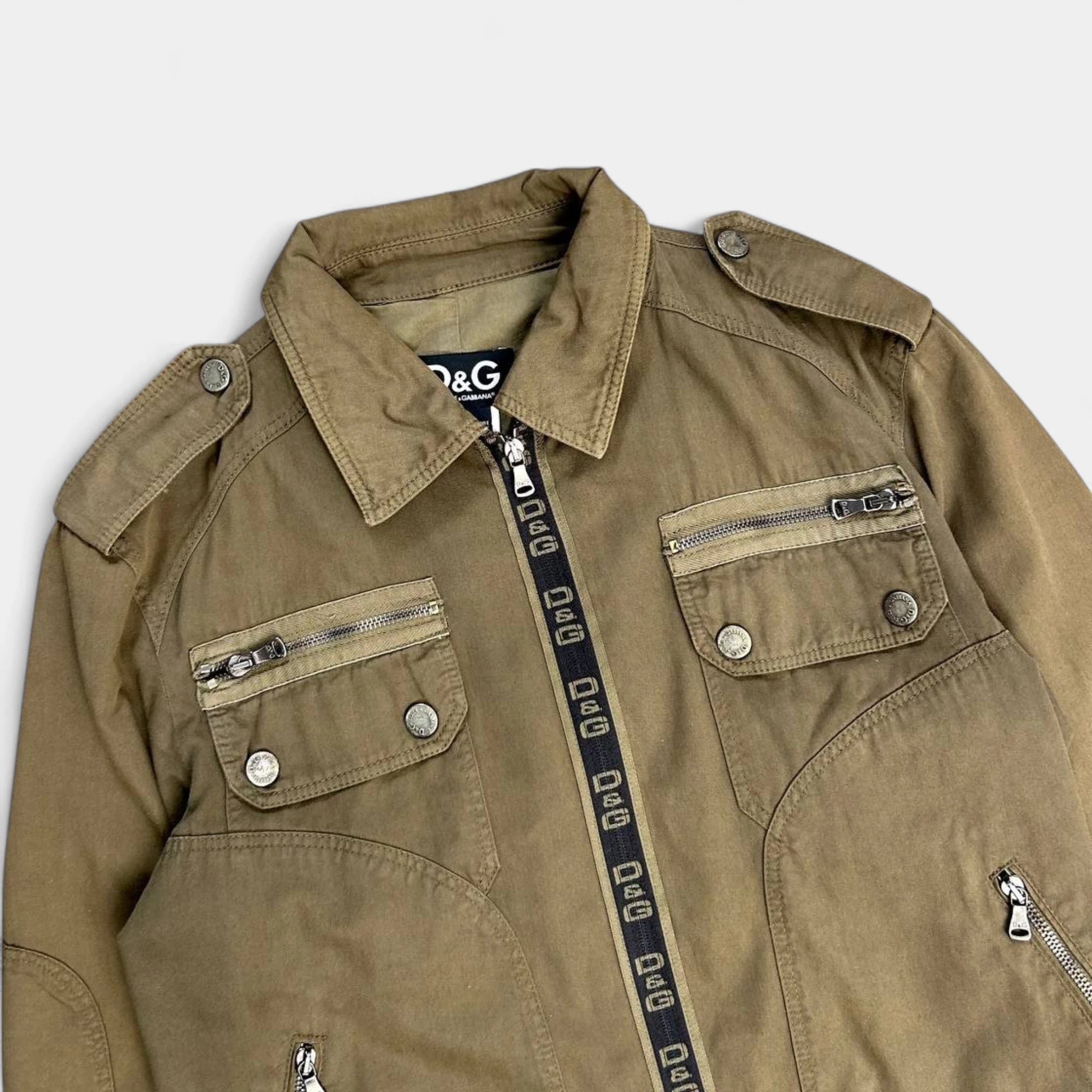 Dolce & Gabbana Army Green Zipper Jacket