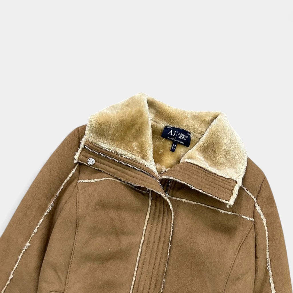 Armani Jeans Suede Shearling Jacket