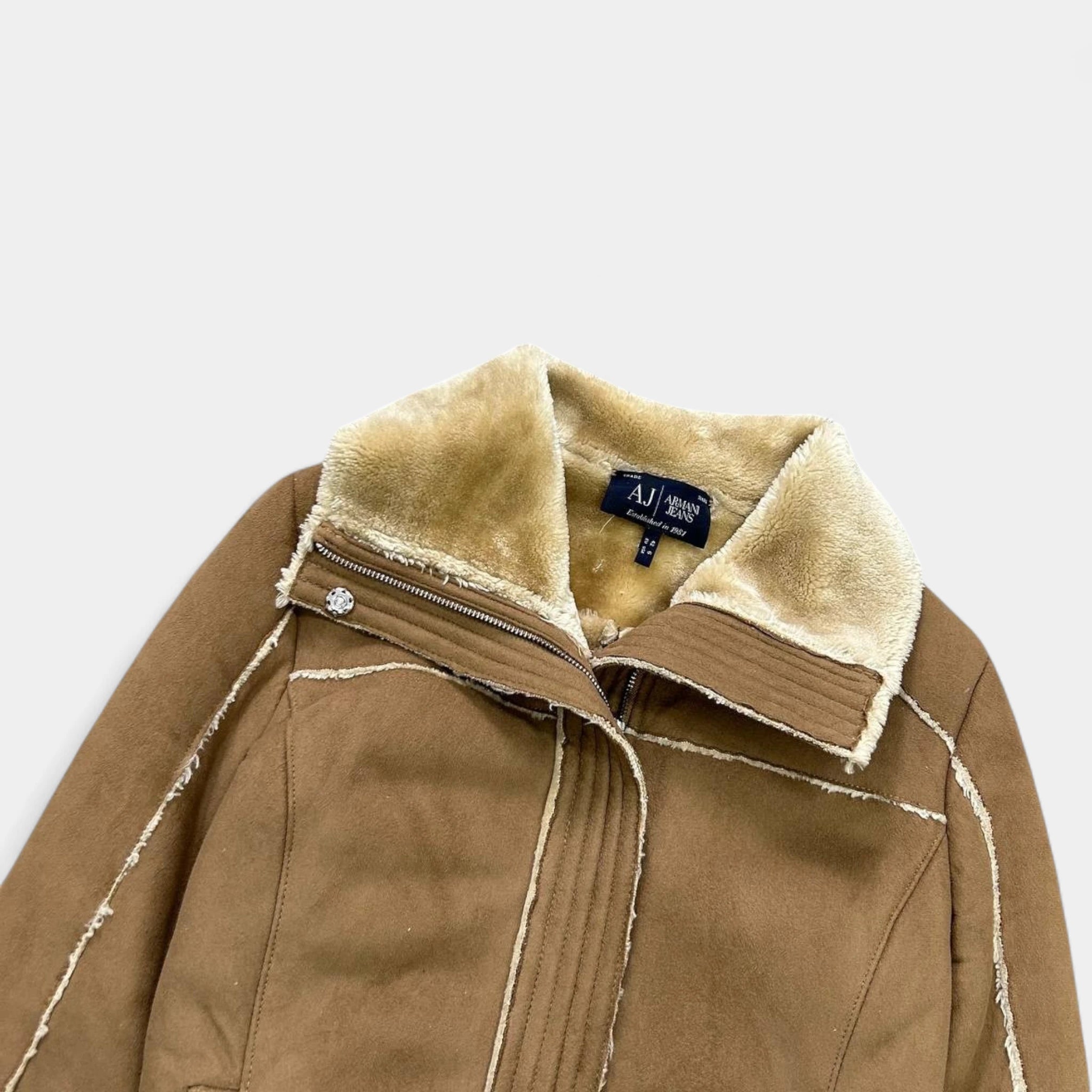 Armani Jeans Suede Shearling Jacket