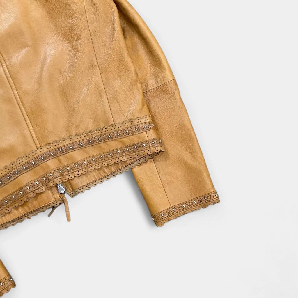 Gianfranco Ferré Western Style Brown Leather Jacket