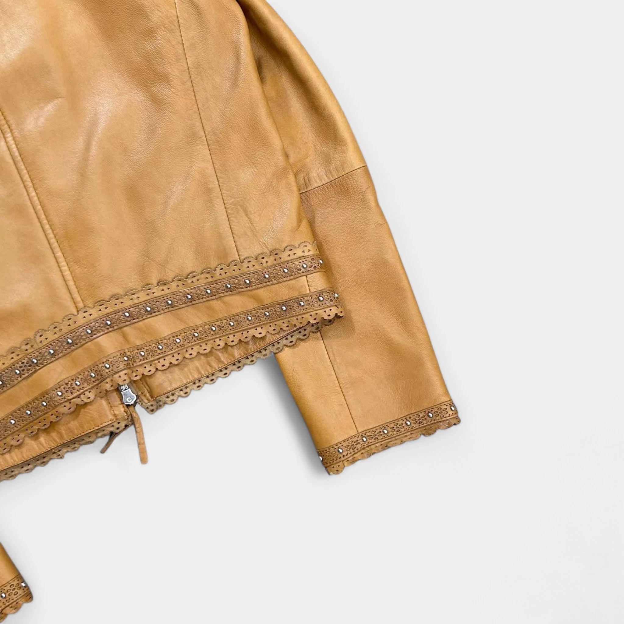 Gianfranco Ferré Western Style Brown Leather Jacket