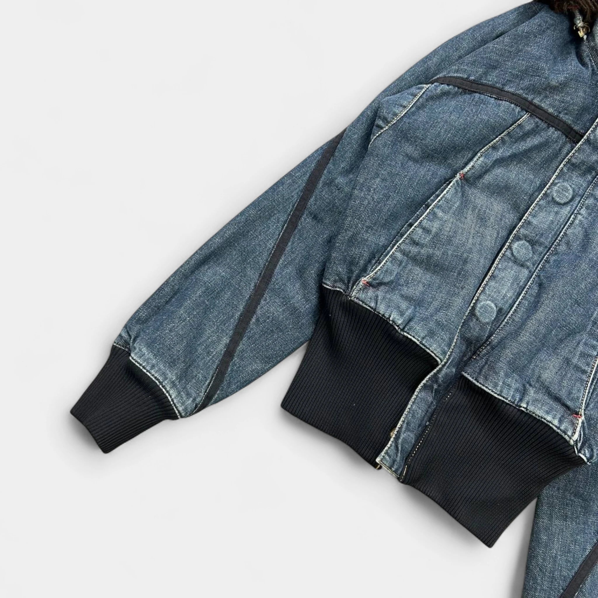 Levi's Engineered Denim Bomber Jacket with Fur Hood