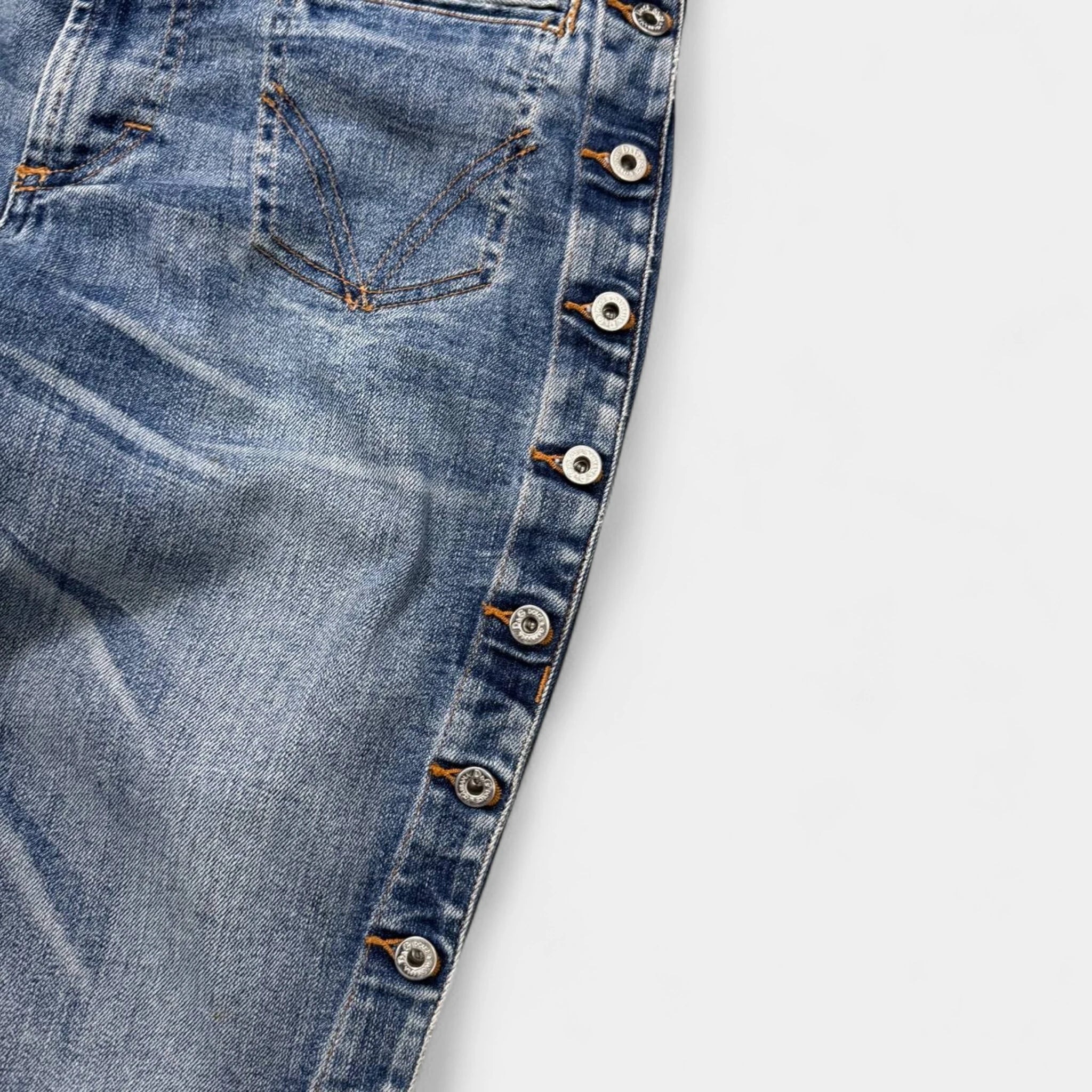Dolce & Gabbana Full Side-Button Indigo Flare Jeans