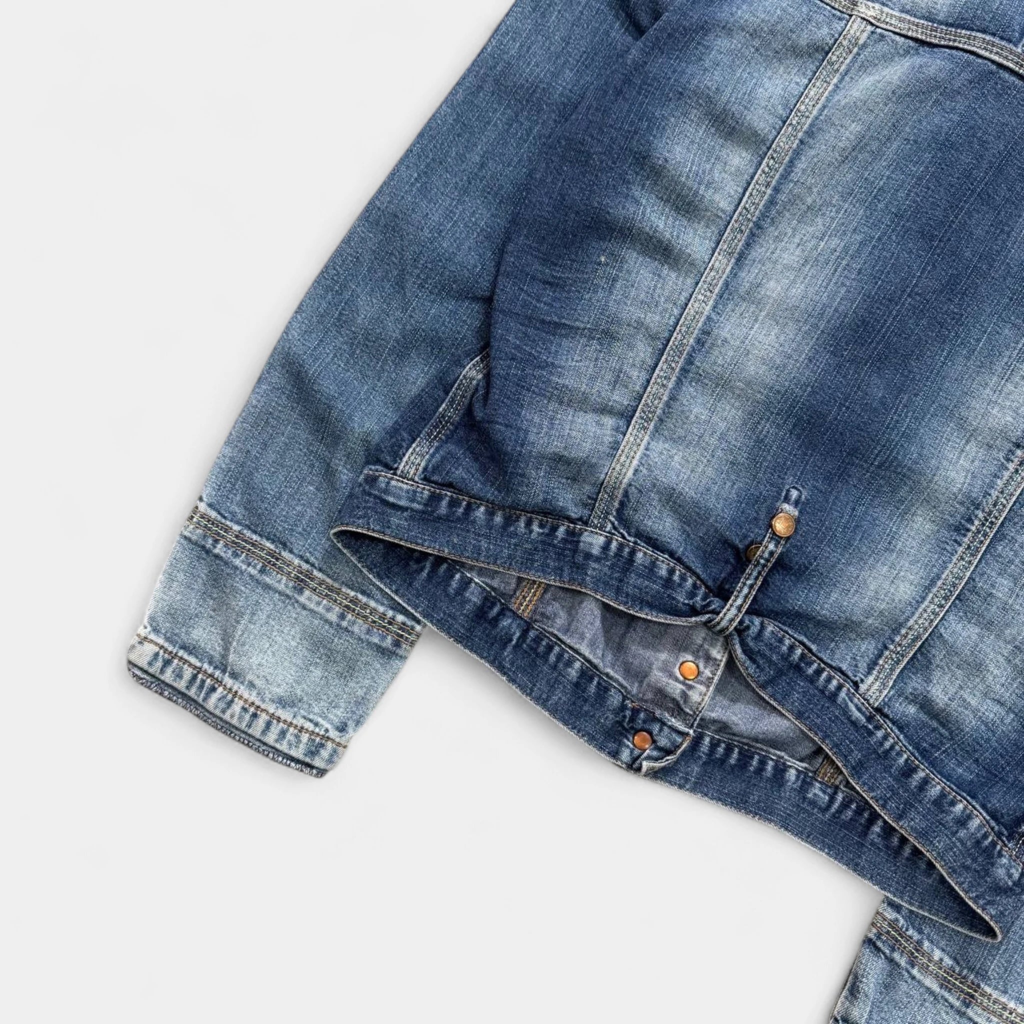 Marithé François Girbaud 2000s Light Wash Technical Denim Jacket