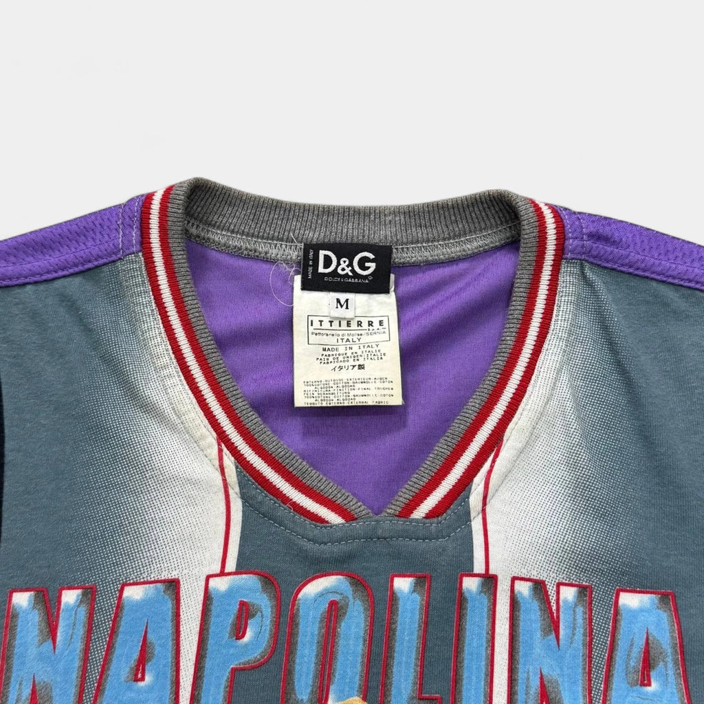 Dolce & Gabbana "Napolina Magica" 90s Cotton and Mesh Graphic T-Shirt