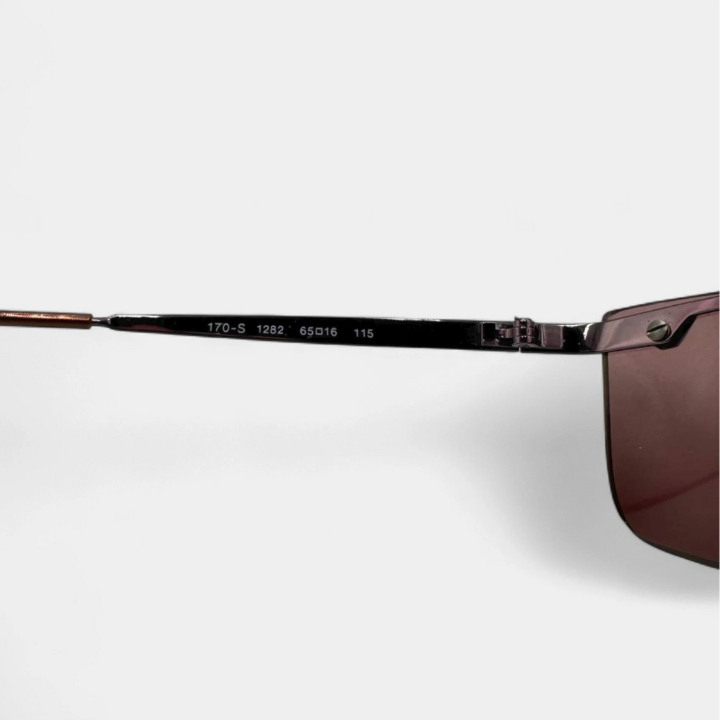 Emporio Armani 2000s Wine Red Tinted Shield Sunglasses