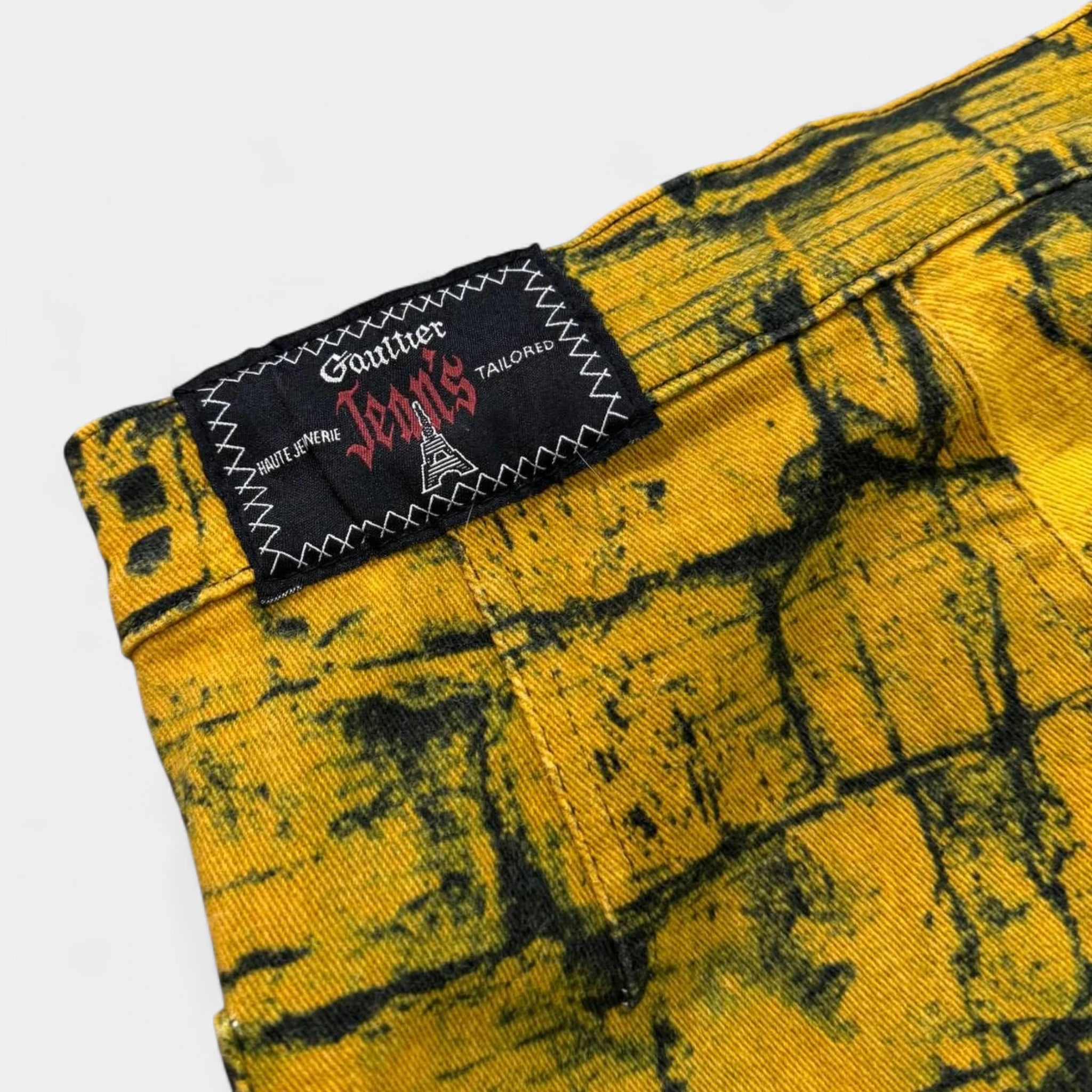 Jean Paul Gaultier 90's Brick Wall Denim Skirt