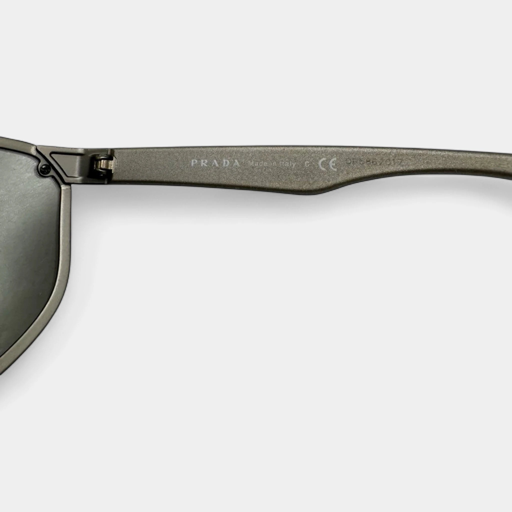 Prada Linea Rossa 2010s Metallic Grey Shield Sunglasses