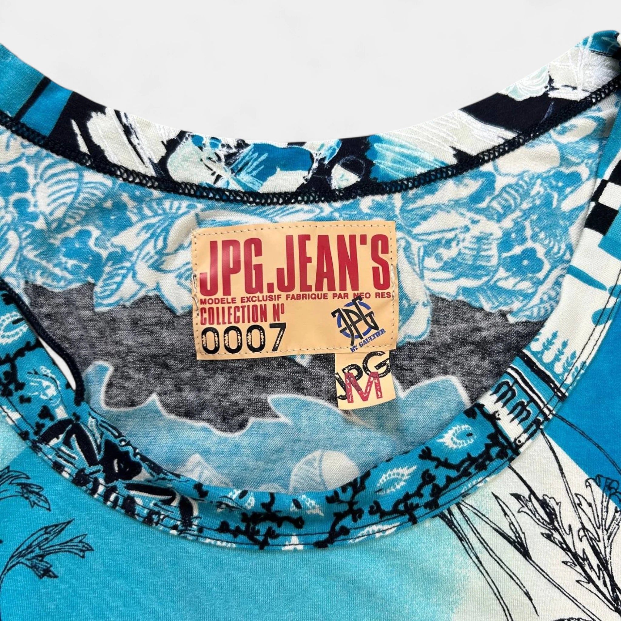 Jean Paul Gaultier 2000's Floral Blue Tank Top