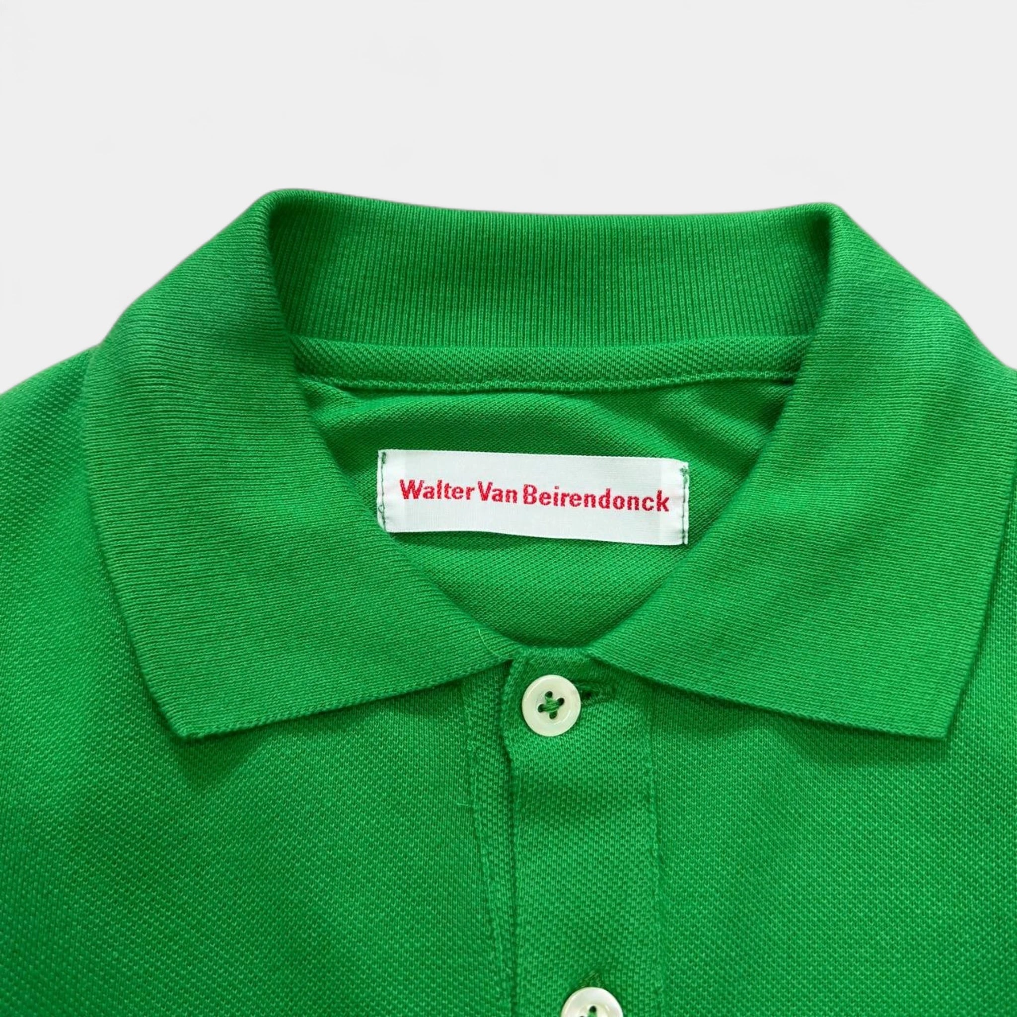 Walter Van Beirendonck Embroidered Green Long-Sleeve Polo
