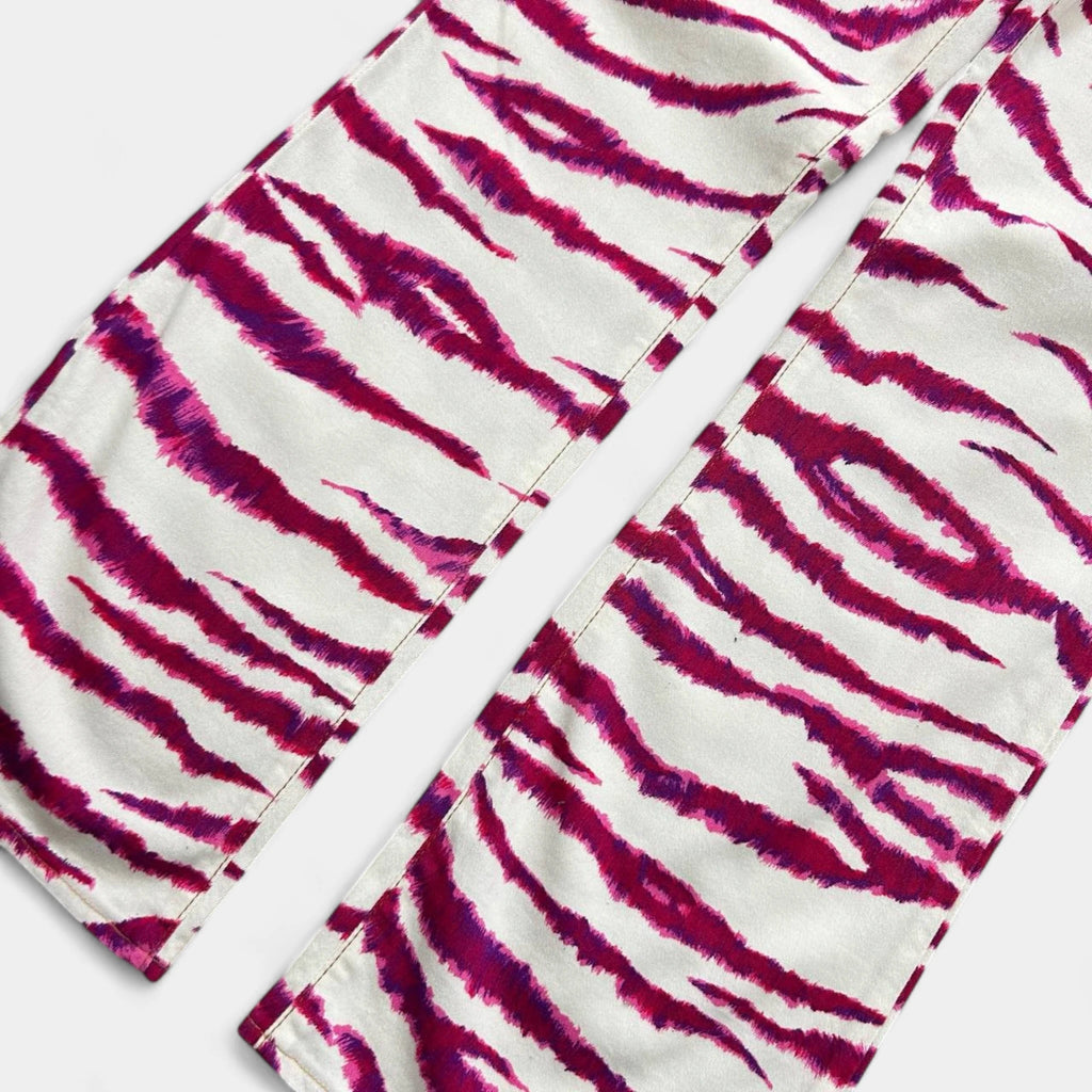 Dolce & Gabbana Pink Zebra Print Flare Jeans