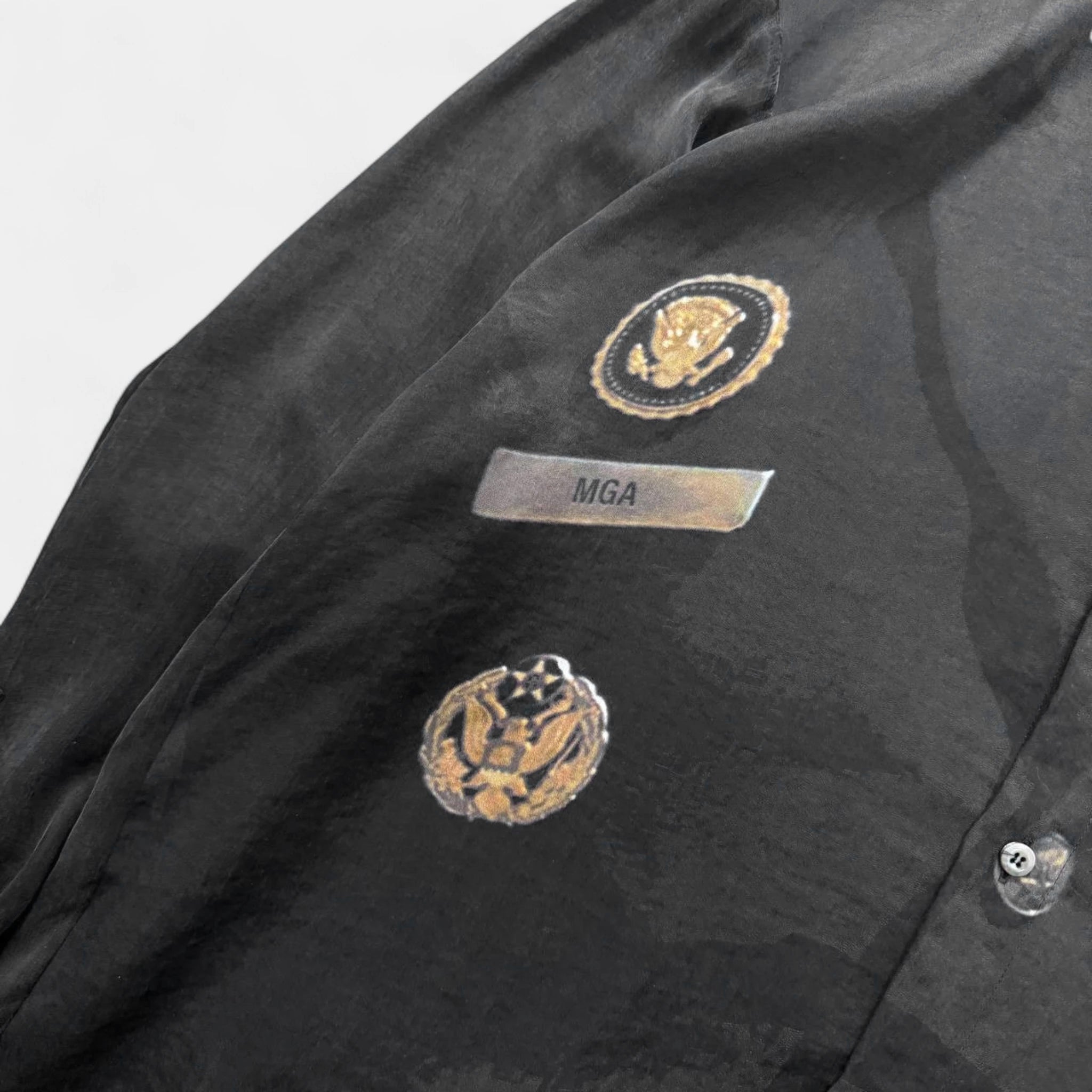424 Military Uniform Trompe L'oeil Button-Up Shirt
