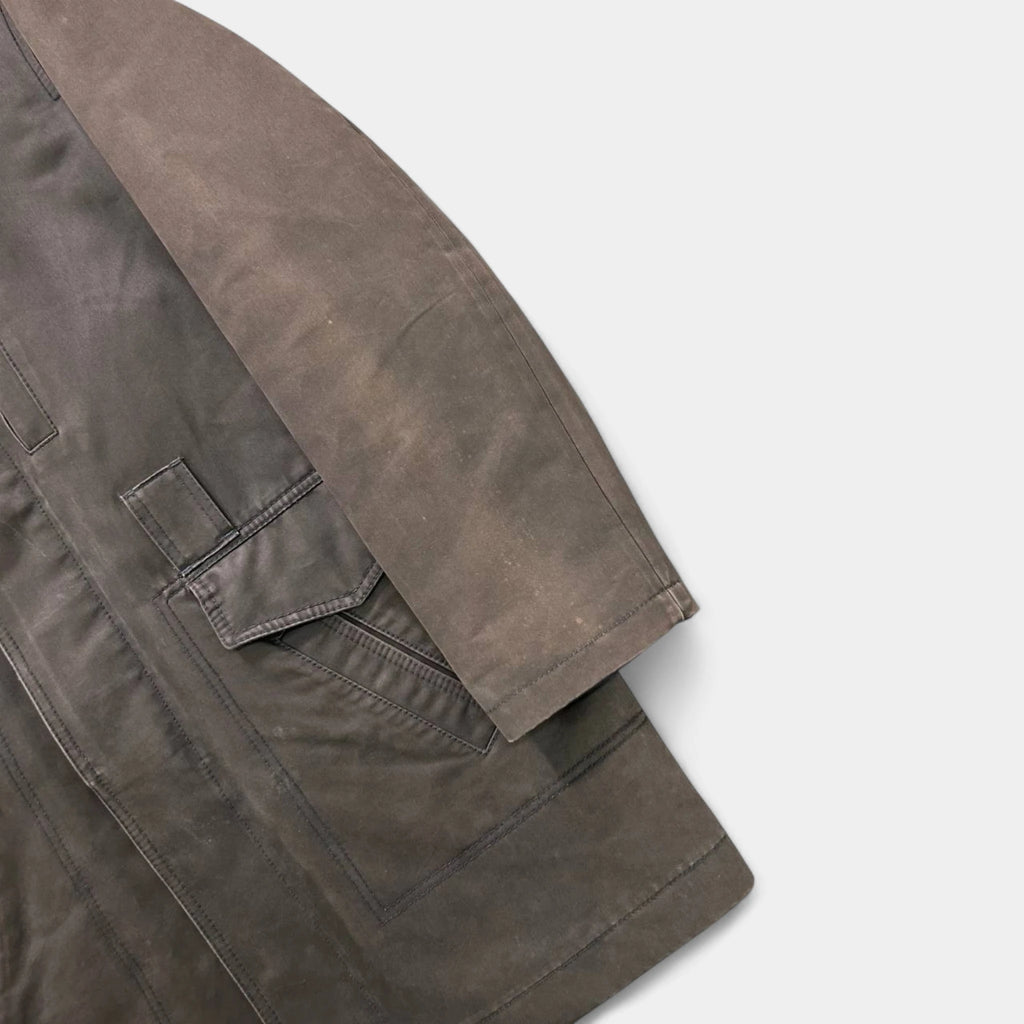 Armani Jeans Military Washed Green Long Coat