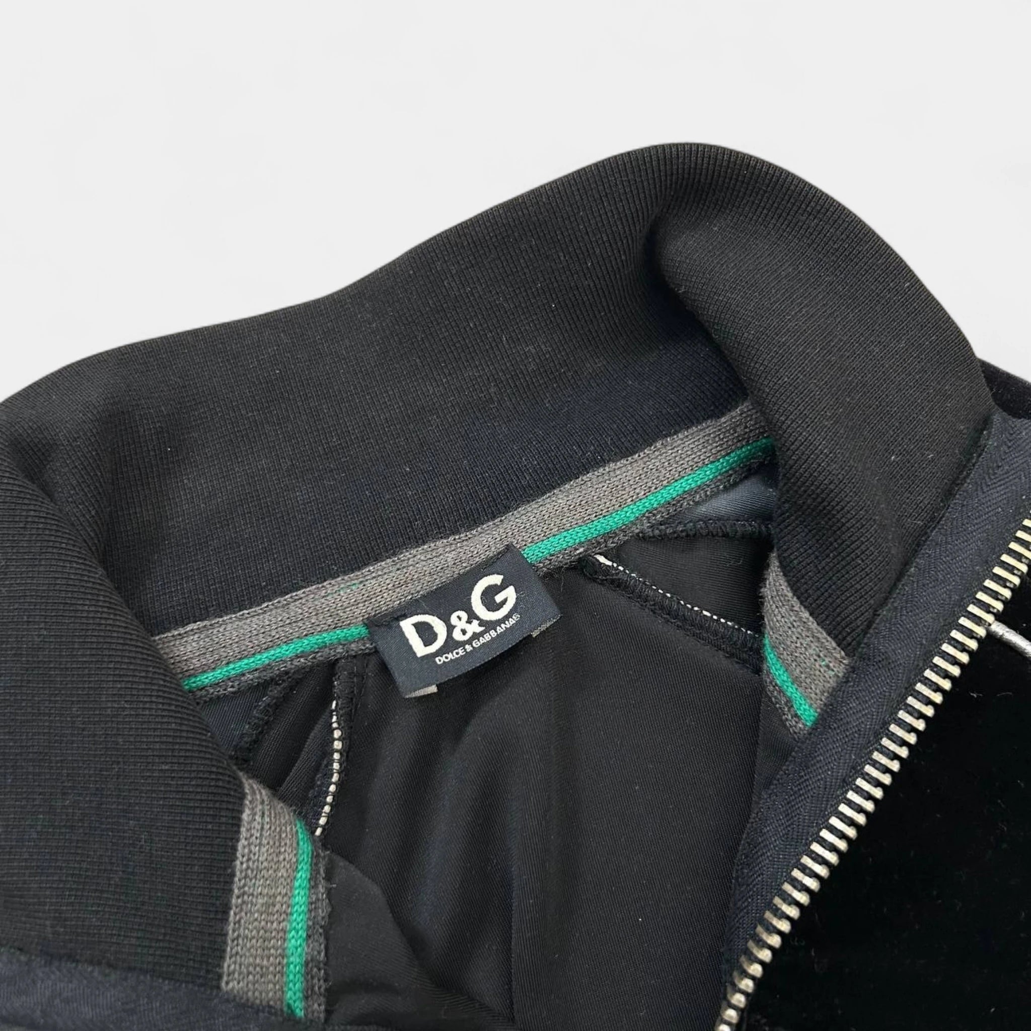 Dolce & Gabbana 2000's Sport Velour Black Track Jacket