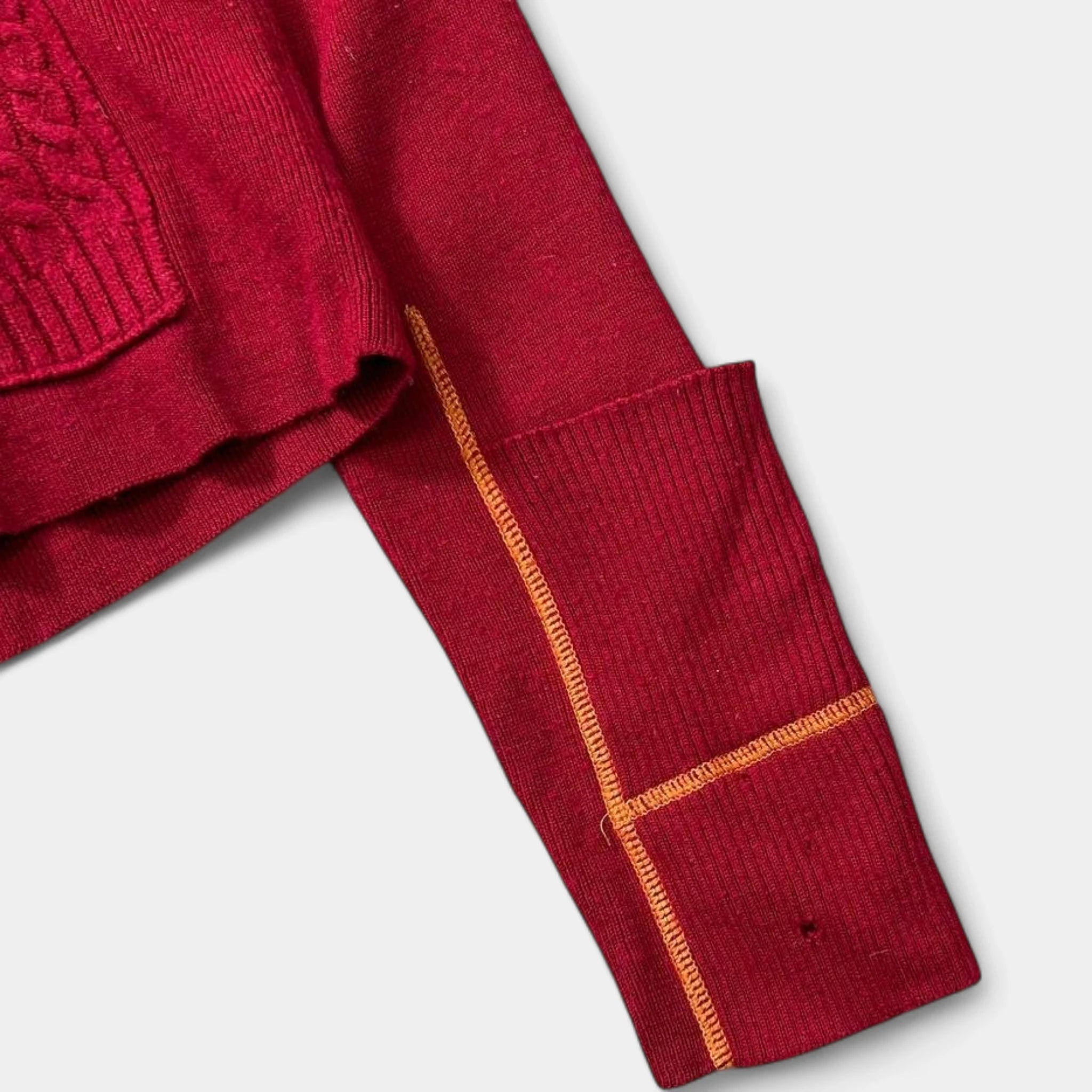 Marithé + François Girbaud Red Knit Sweatshirt
