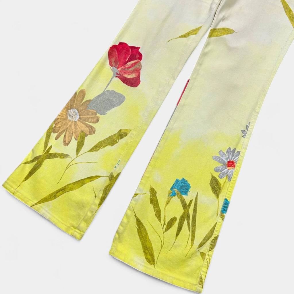 2000's Cavalli Jeans Floral Flared Pants