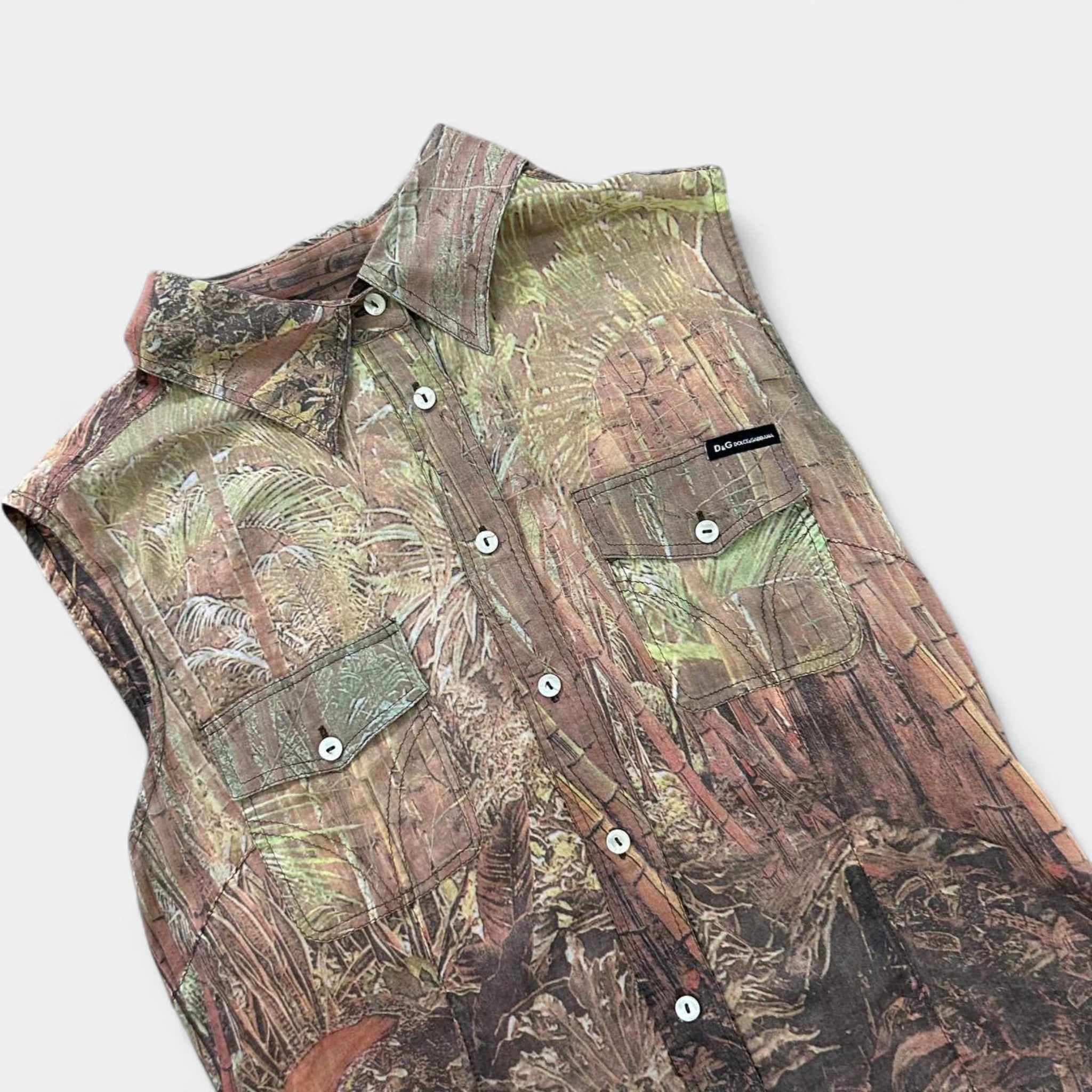 Dolce & Gabbana SS04 Bamboo Forest Print Sleeveless Shirt