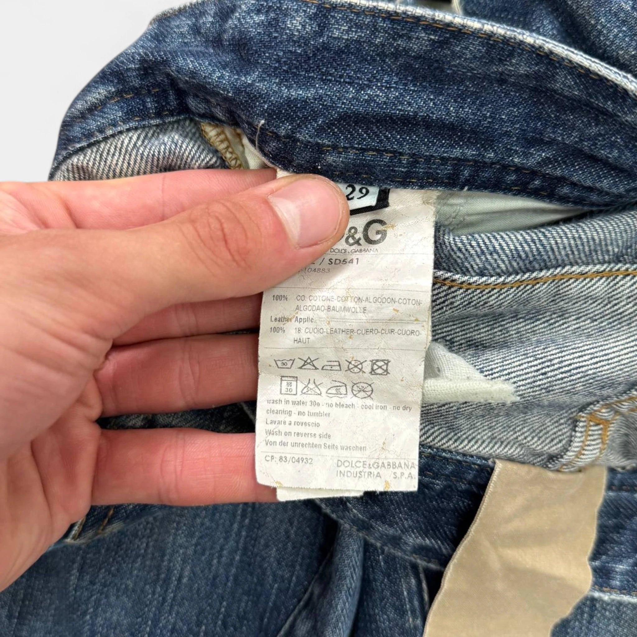 Dolce & Gabbana Distressed Patchwork Mud-Wash Jeans