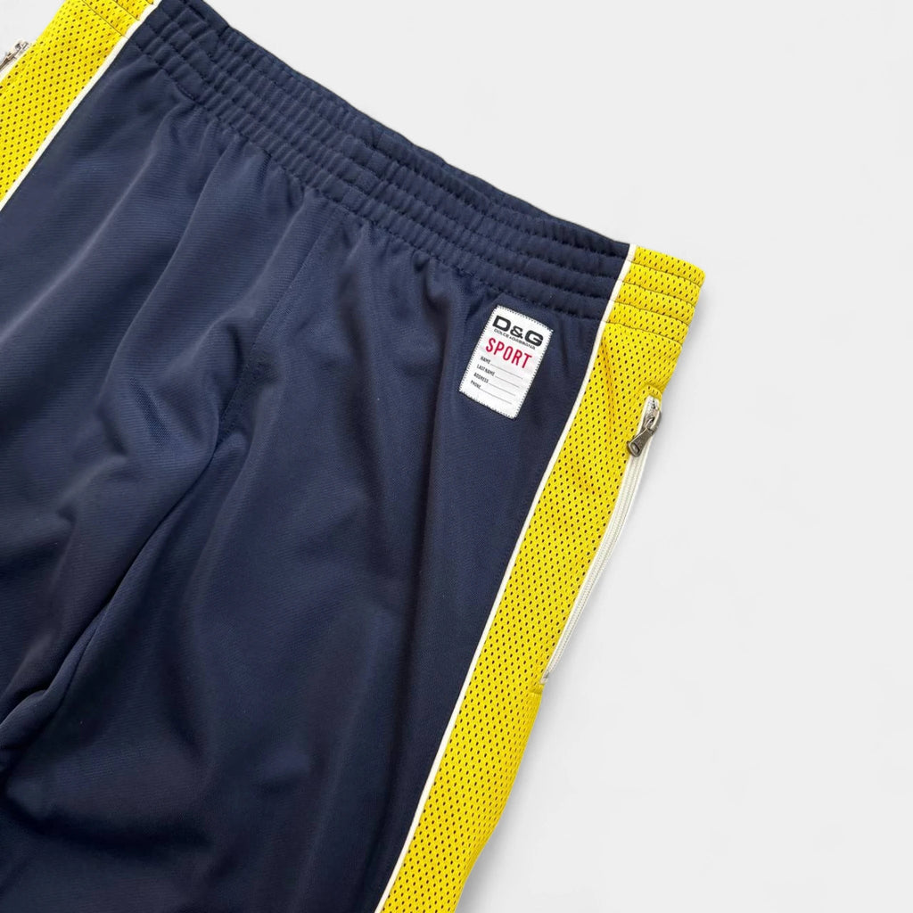 Dolce & Gabbana Sport Navy & Yellow Mesh Panel Track Pants