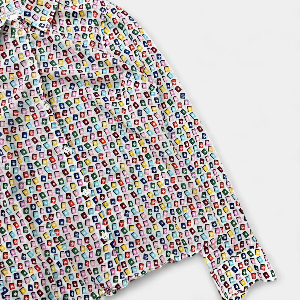 Agnès b. 90s Cards Motif Cotton Shirt