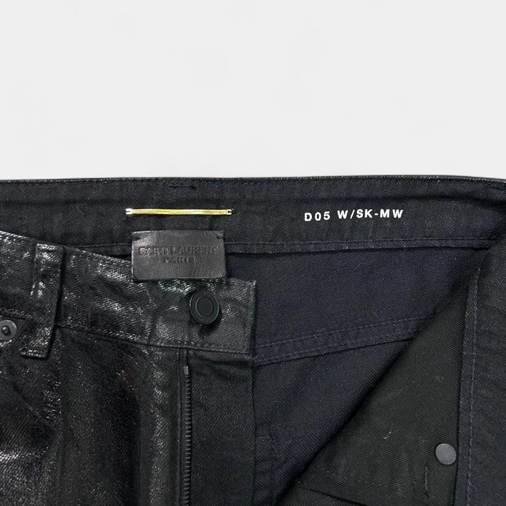 Saint Laurent Paris D05 Waxed Skinny Jeans