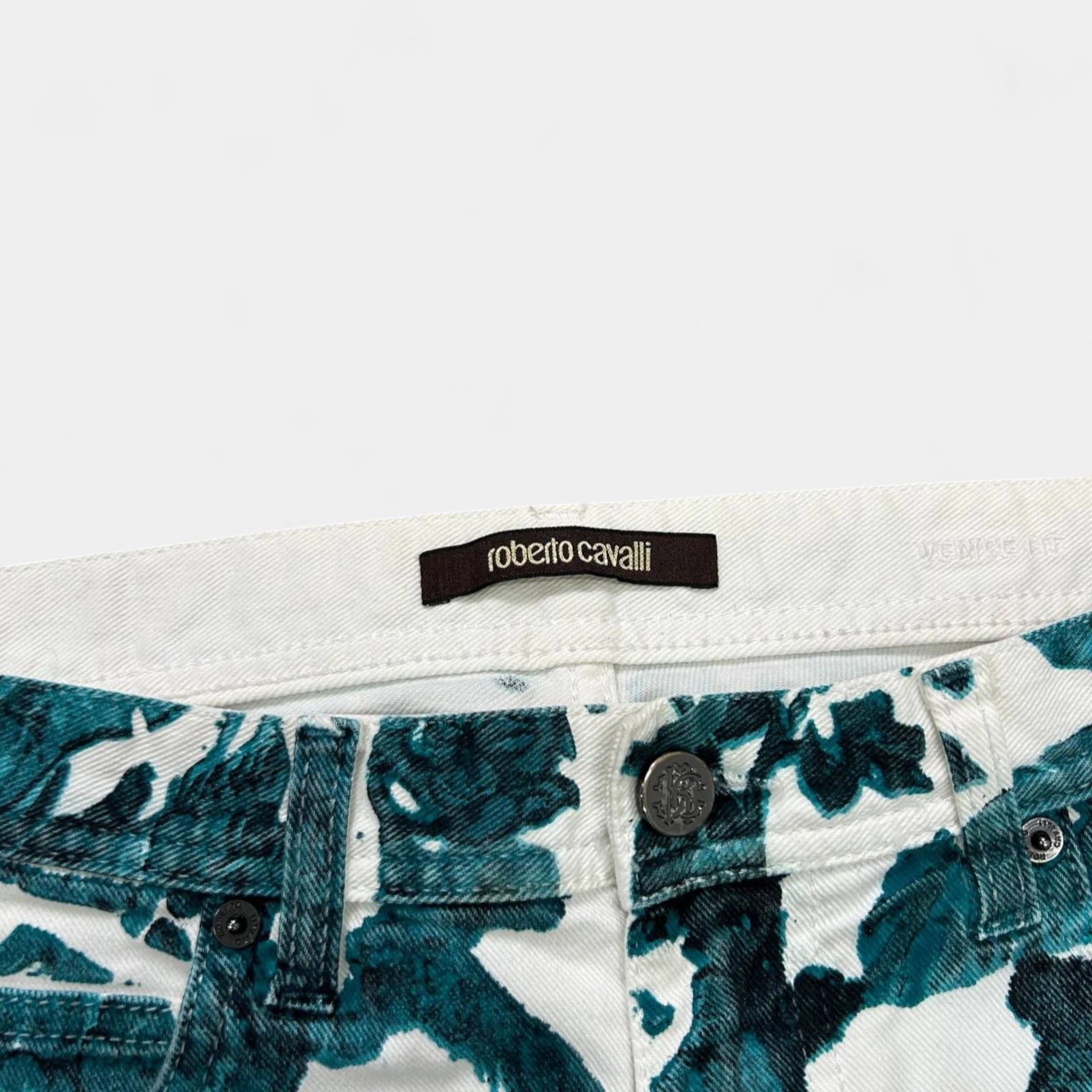 Roberto Cavalli Turquoise Tropical Pants