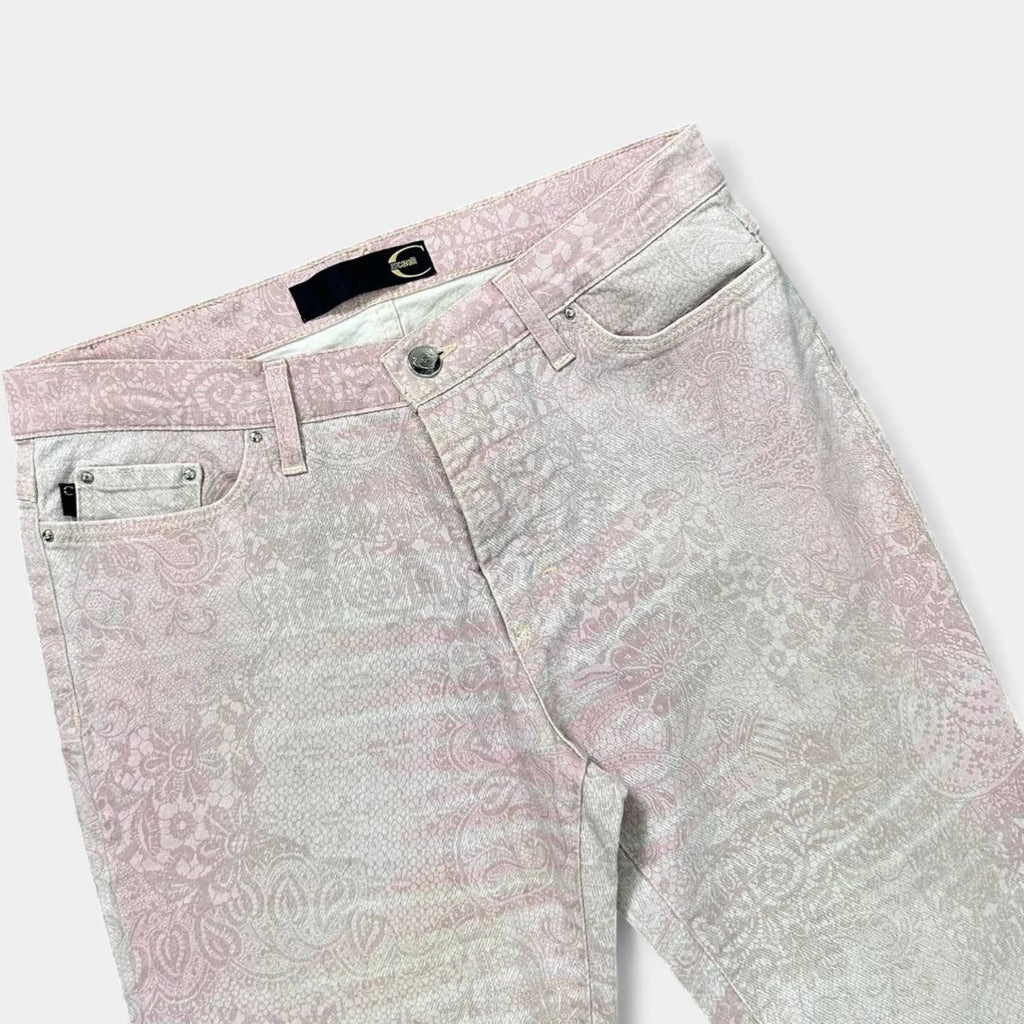 Just Cavalli 2000s Relief Floral Pink Pants