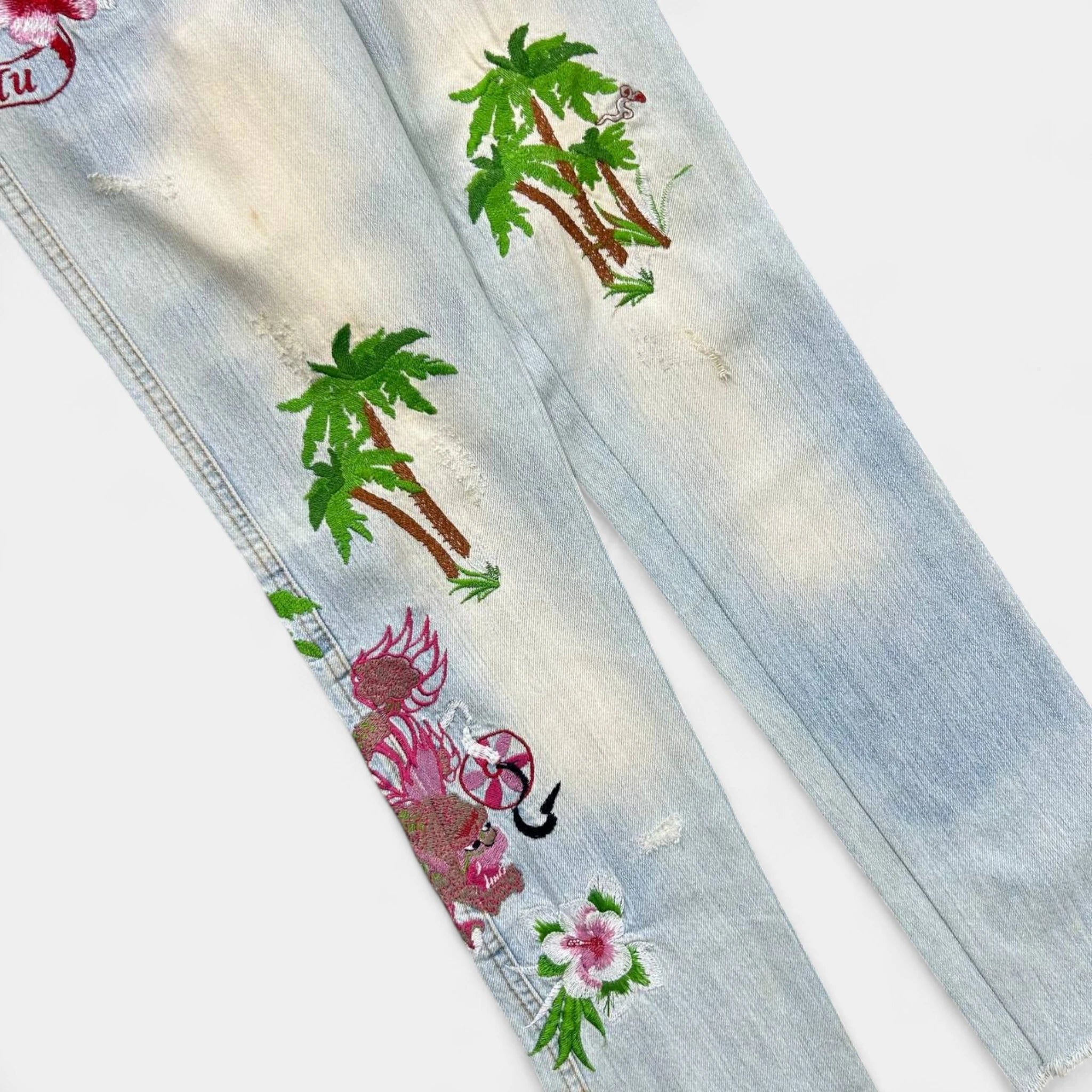 Dolce & Gabbana SS06 "Honolulu" Embroidered Skinny Jeans
